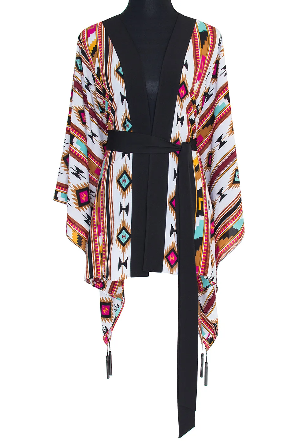 Boho - Maroon Navajo Kimono (Black)