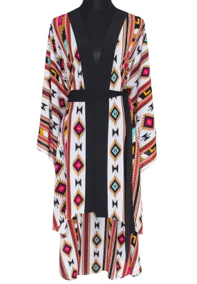 Boho - Maroon Navajo Kimono (Black)