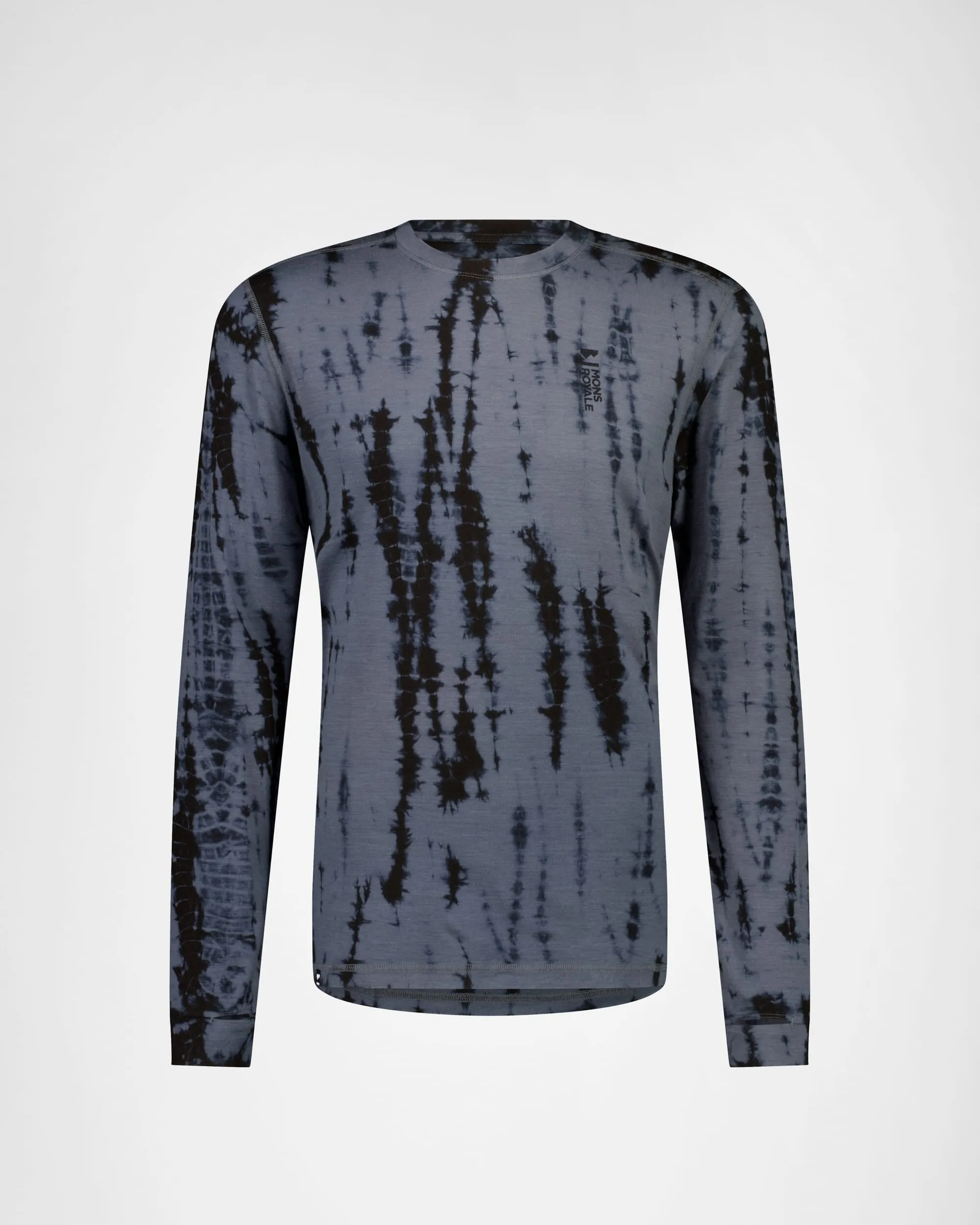 Cascade Merino Base Layer Long Sleeve - Grey Tie Dye