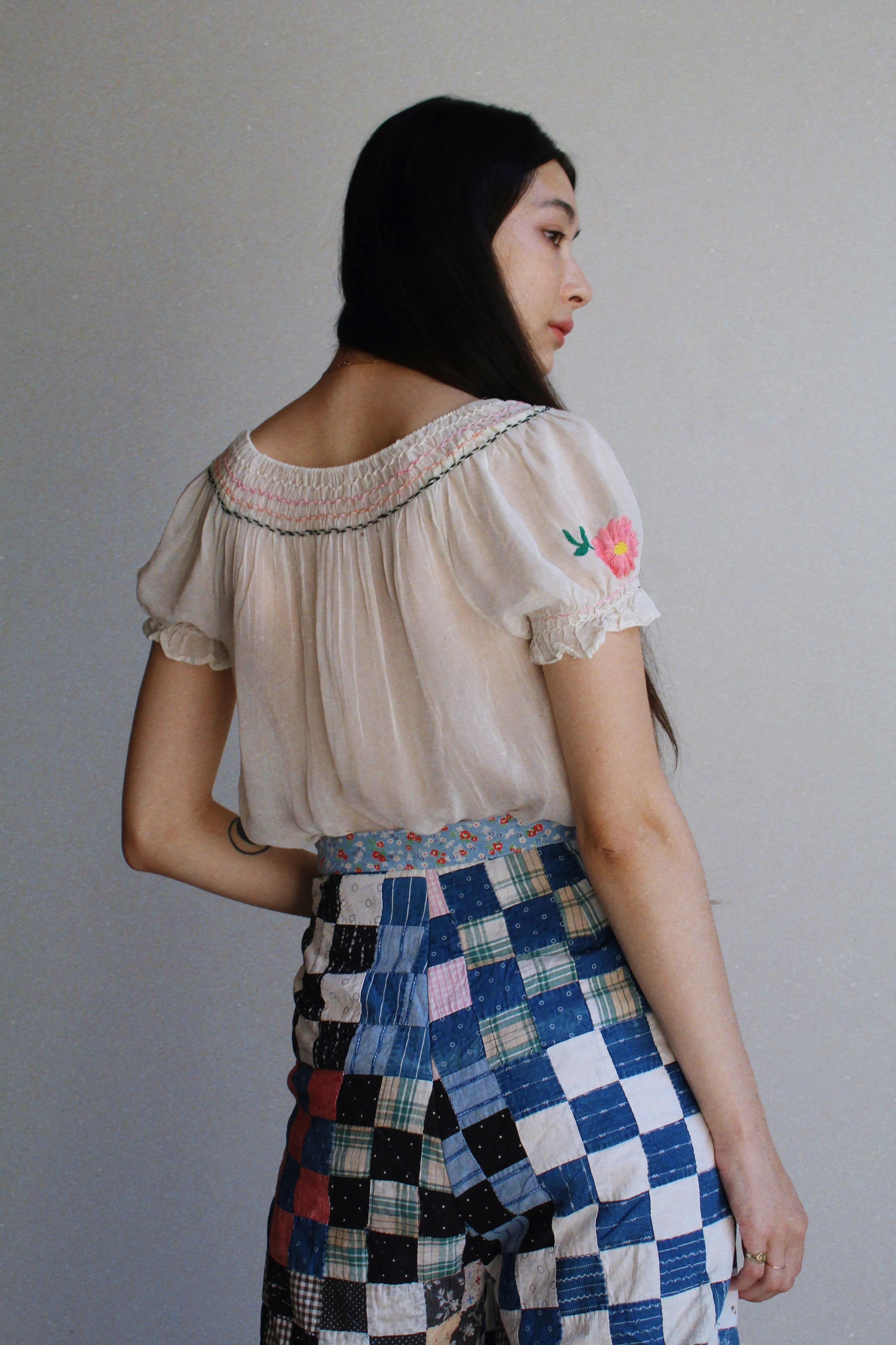 Checkered Quilt Trousers
