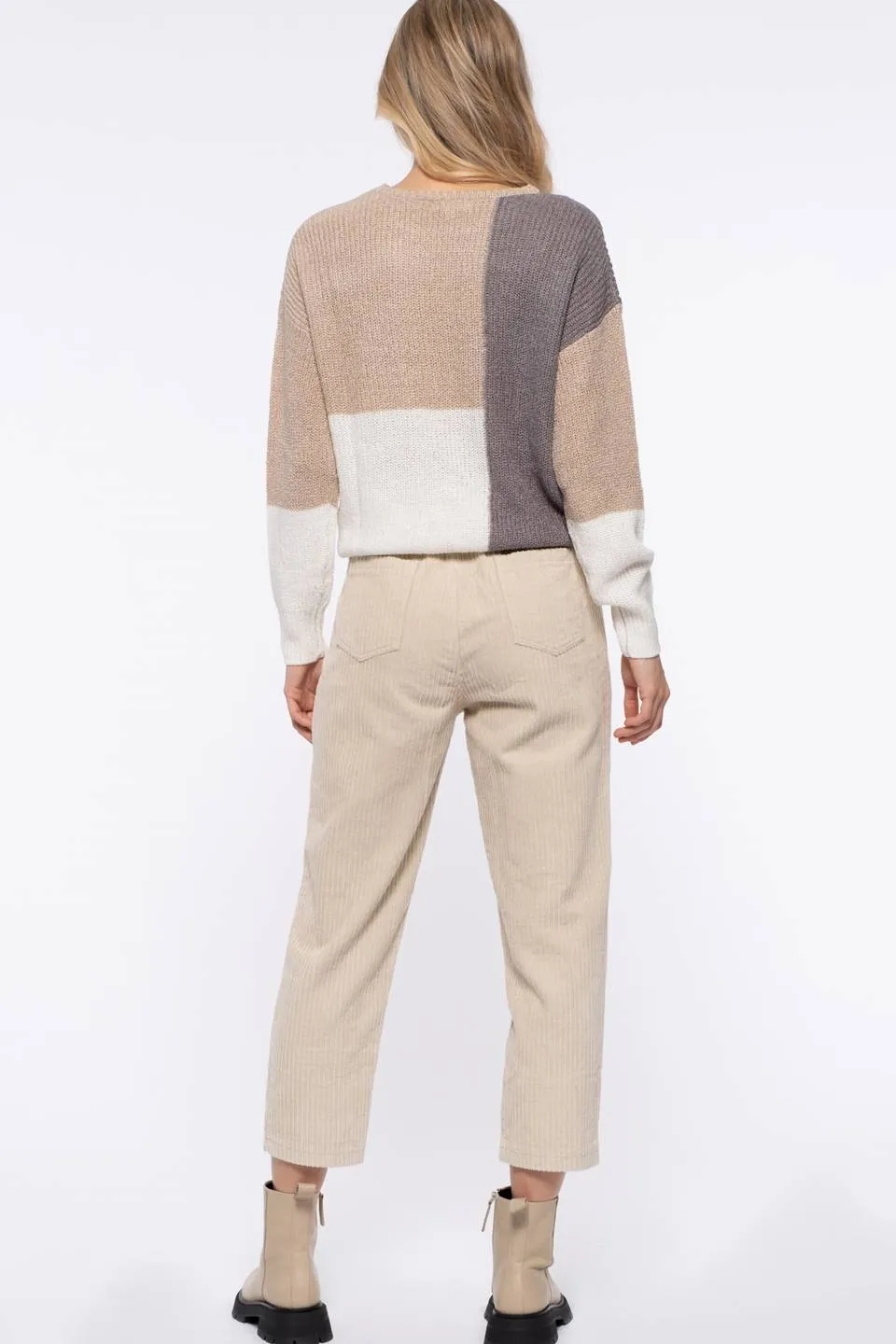 COLORBLOCK KNIT PULLOVER SWEATER
