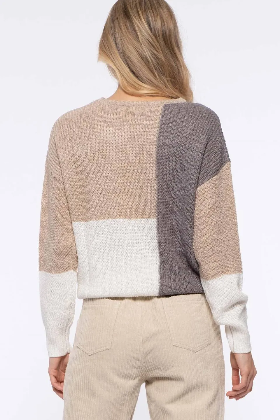 COLORBLOCK KNIT PULLOVER SWEATER