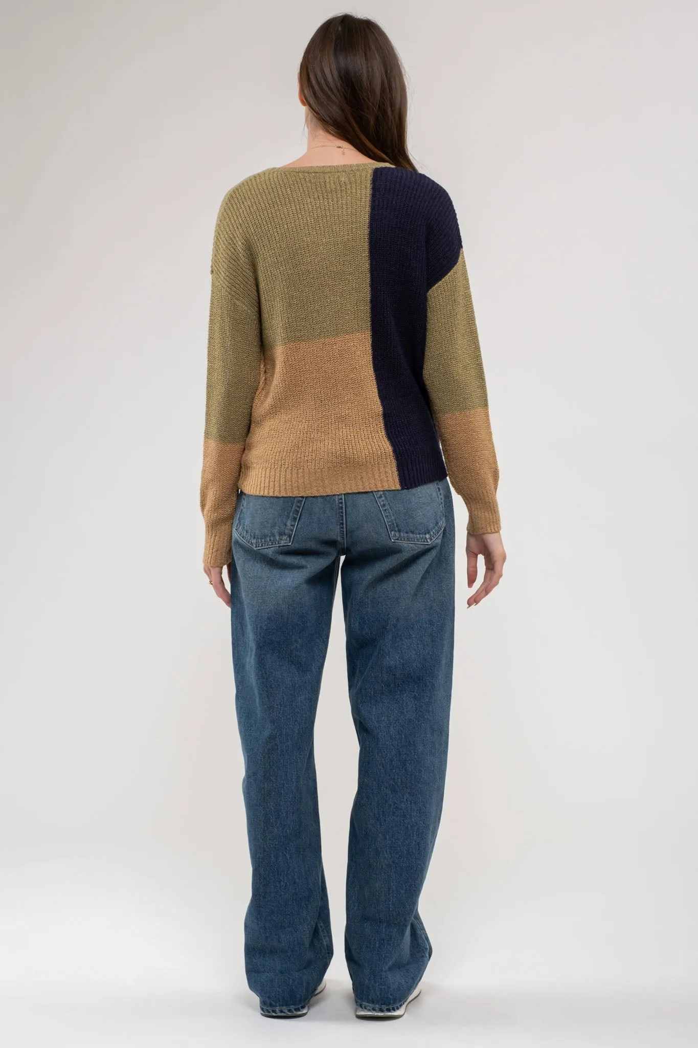 COLORBLOCK KNIT PULLOVER SWEATER