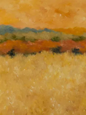 Contemporary landscape painting by Karibou - “Fin d'été” 18½" x 21¼"