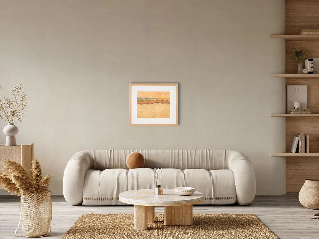 Contemporary landscape painting by Karibou - “Fin d'été” 18½" x 21¼"