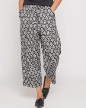 Contrast Tile Drawstring Culottes