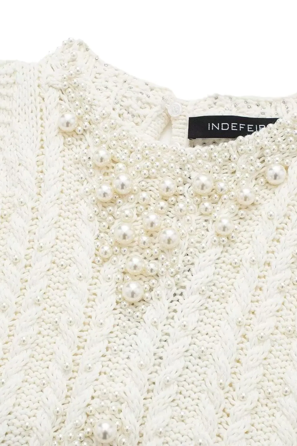 ‘Diana’ Beaded Pearl-Embellished Knitted Vest Top