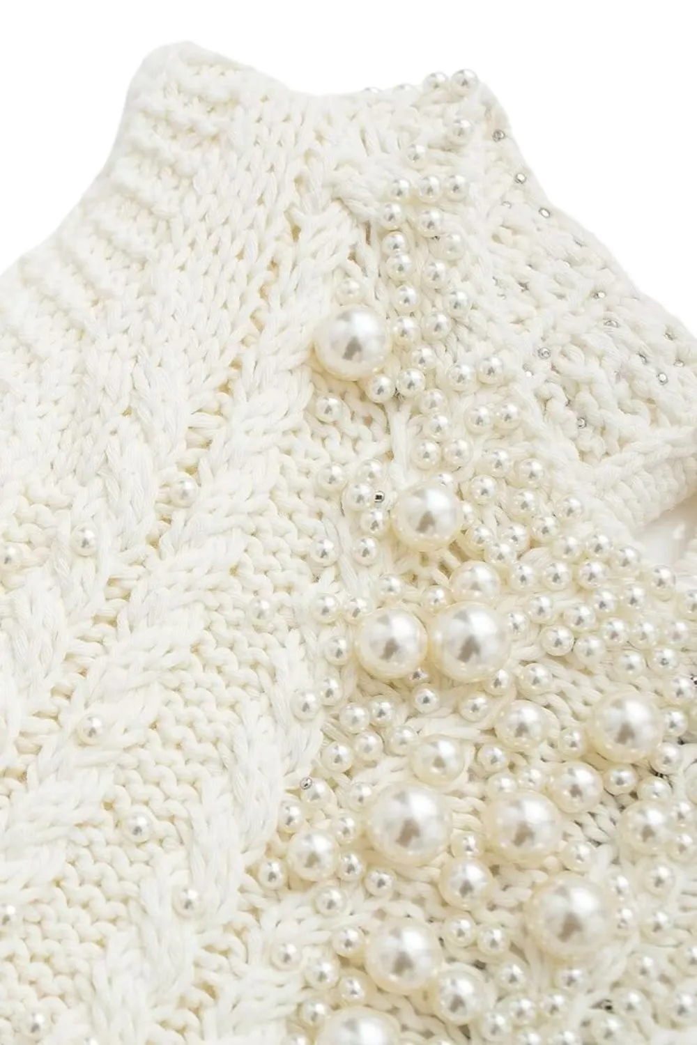 ‘Diana’ Beaded Pearl-Embellished Knitted Vest Top