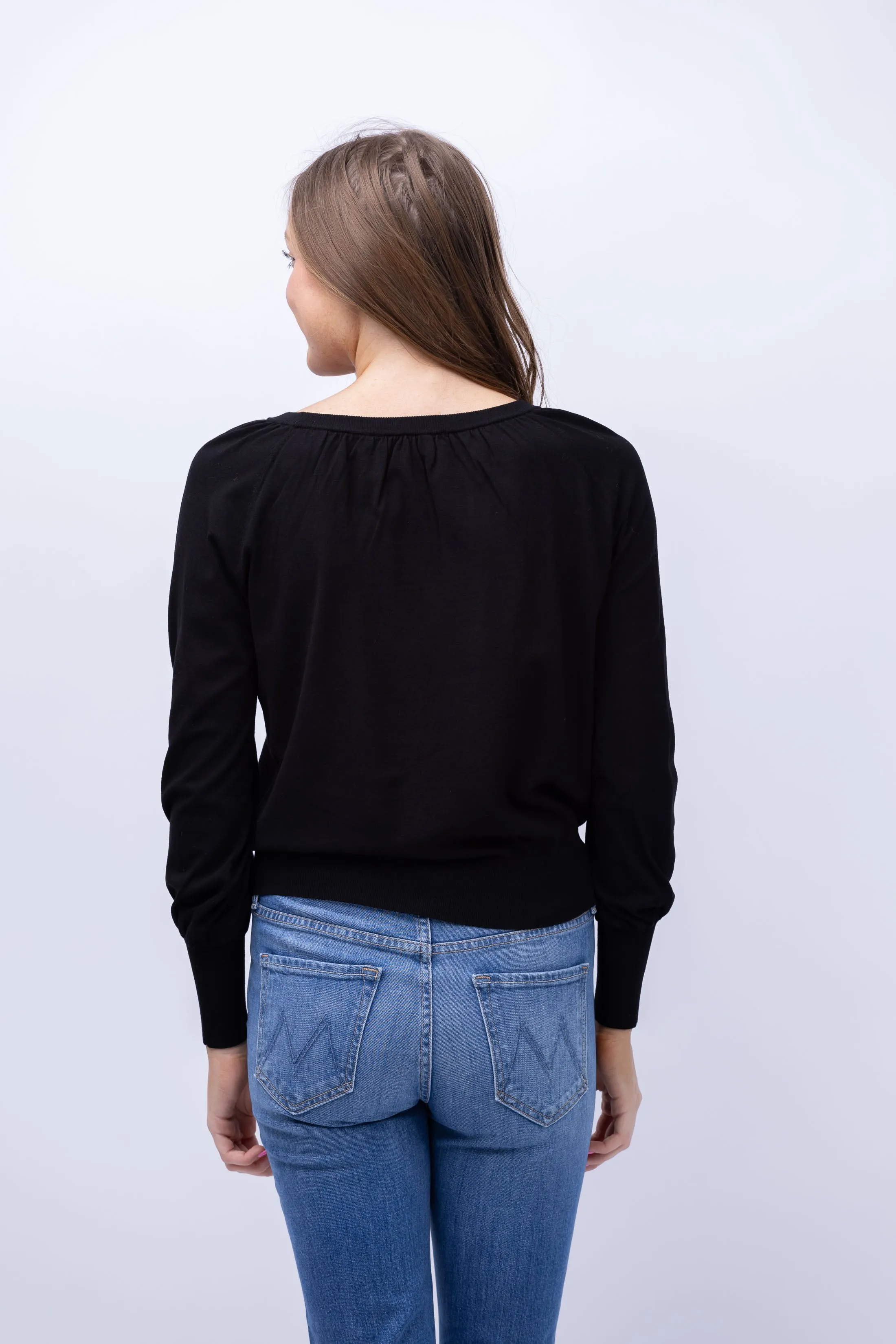Elliott Lauren Boatneck Sweatshirt in Black
