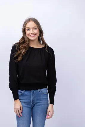Elliott Lauren Boatneck Sweatshirt in Black