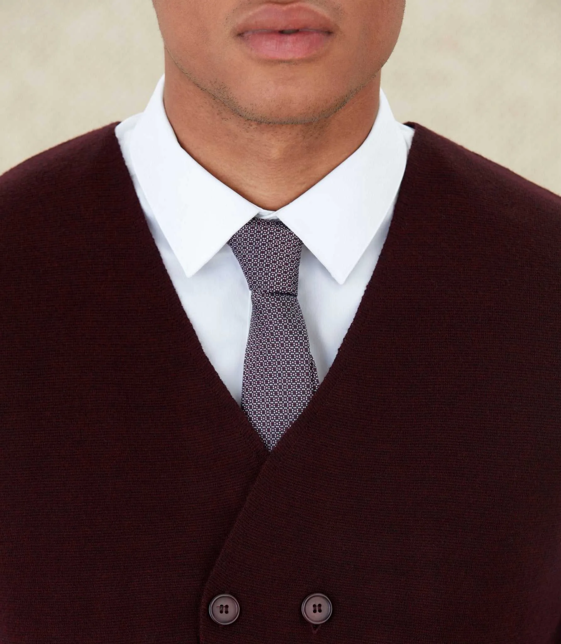 Gilet sans manche boutonné bordeaux "Larsen"