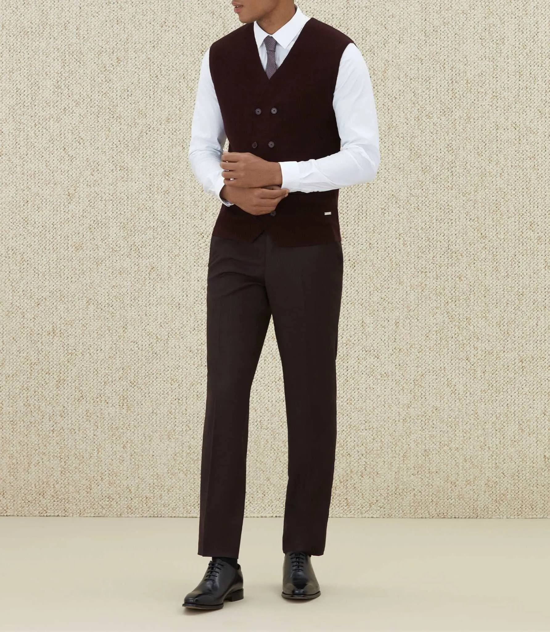 Gilet sans manche boutonné bordeaux "Larsen"
