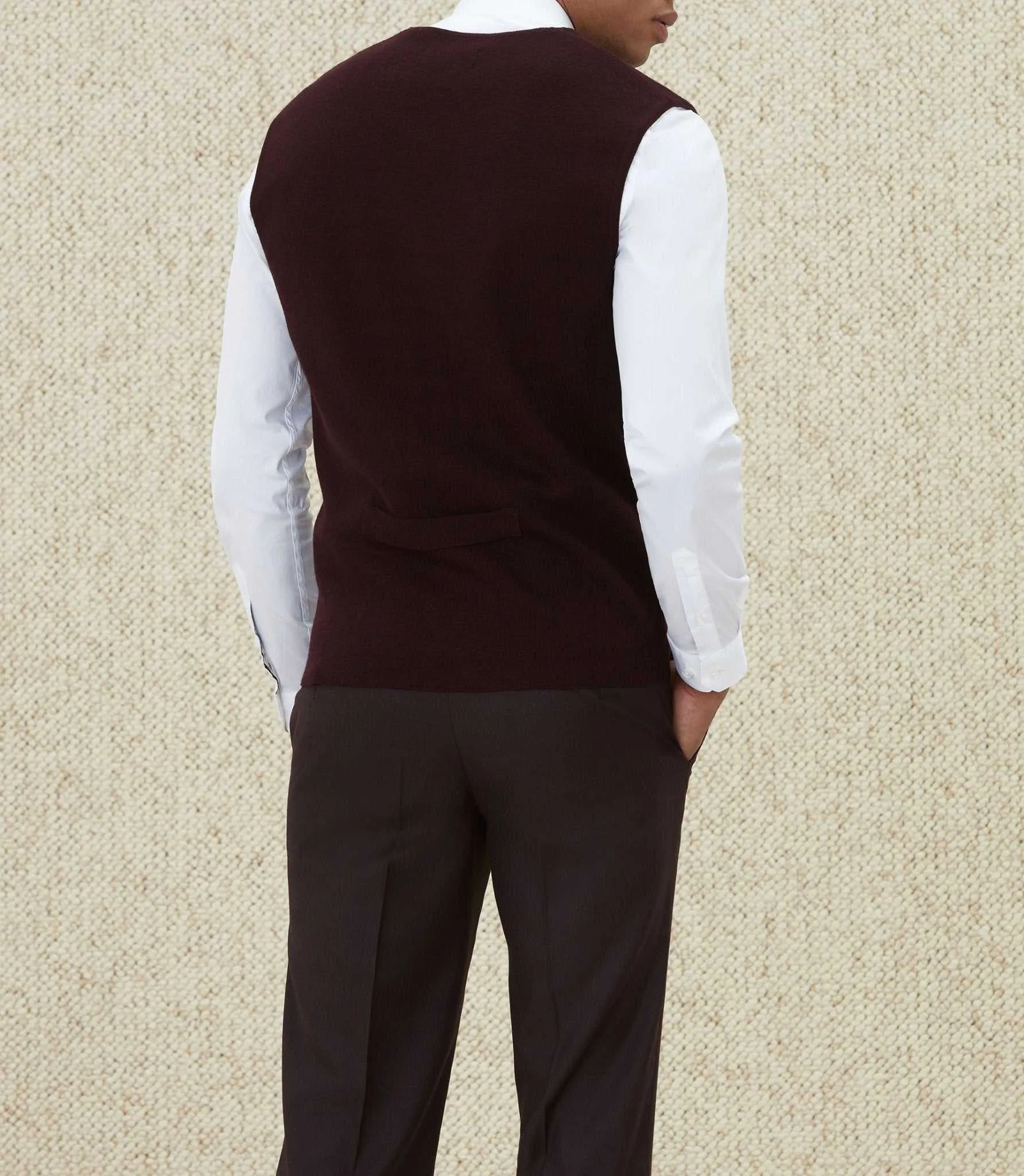 Gilet sans manche boutonné bordeaux "Larsen"