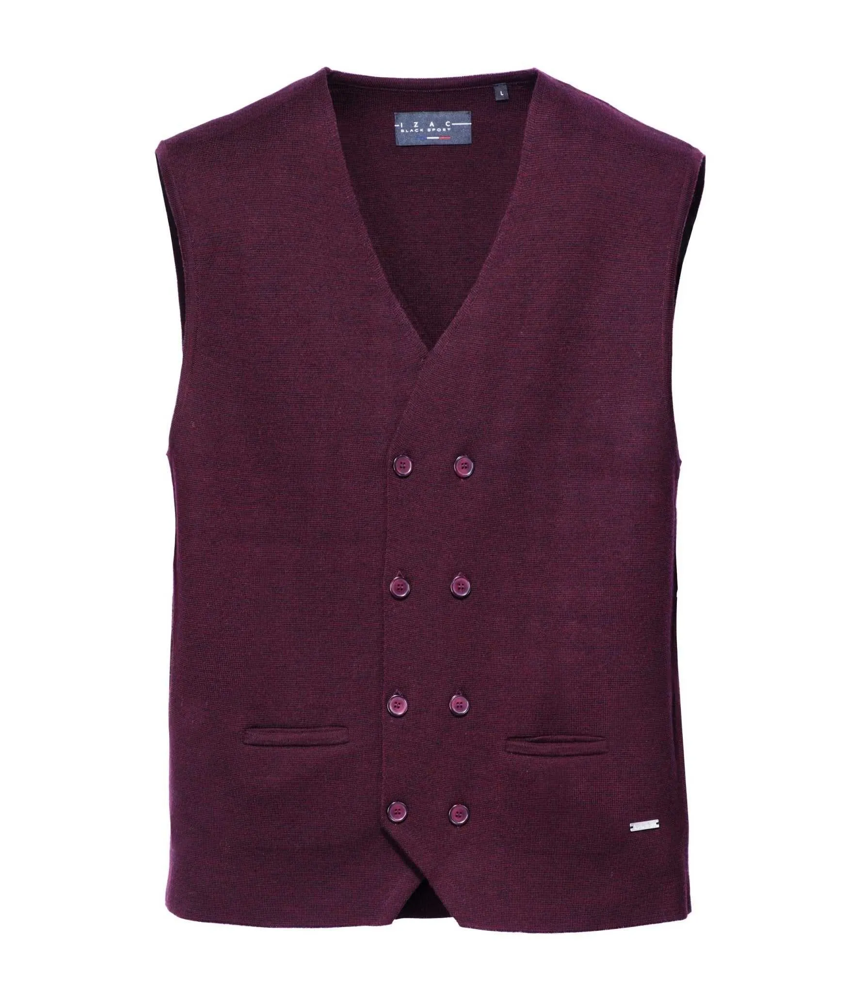 Gilet sans manche boutonné bordeaux "Larsen"