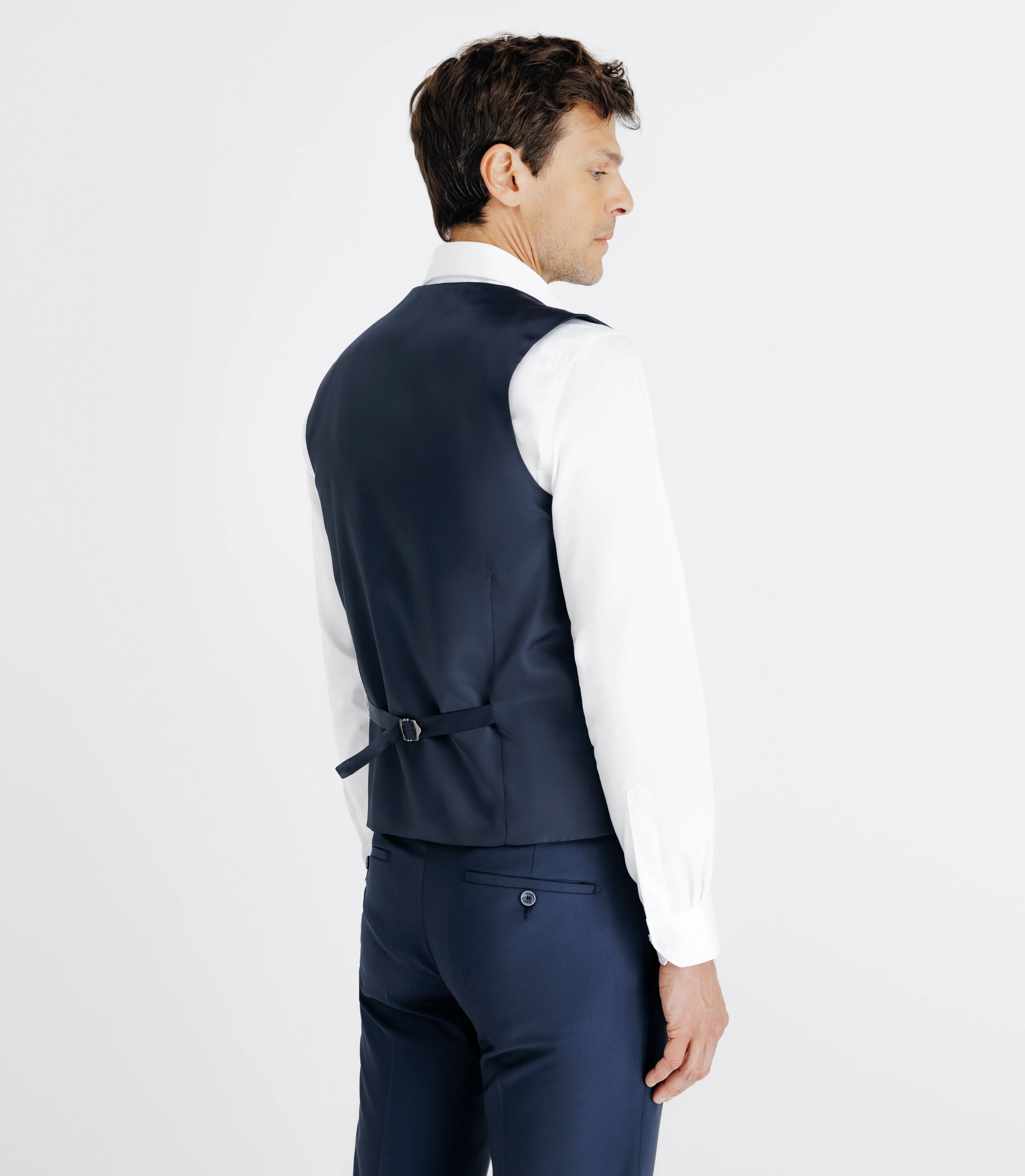 Gilet ville aspect brillant bleu