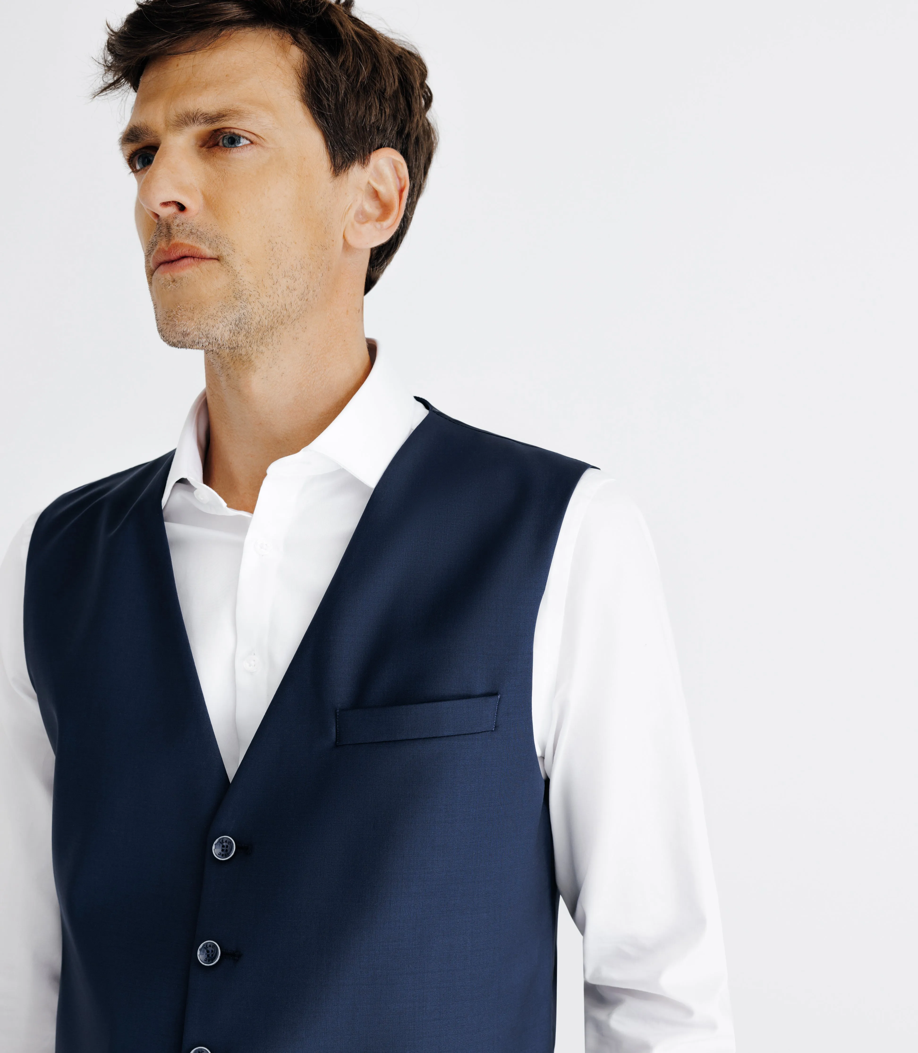 Gilet ville aspect brillant bleu