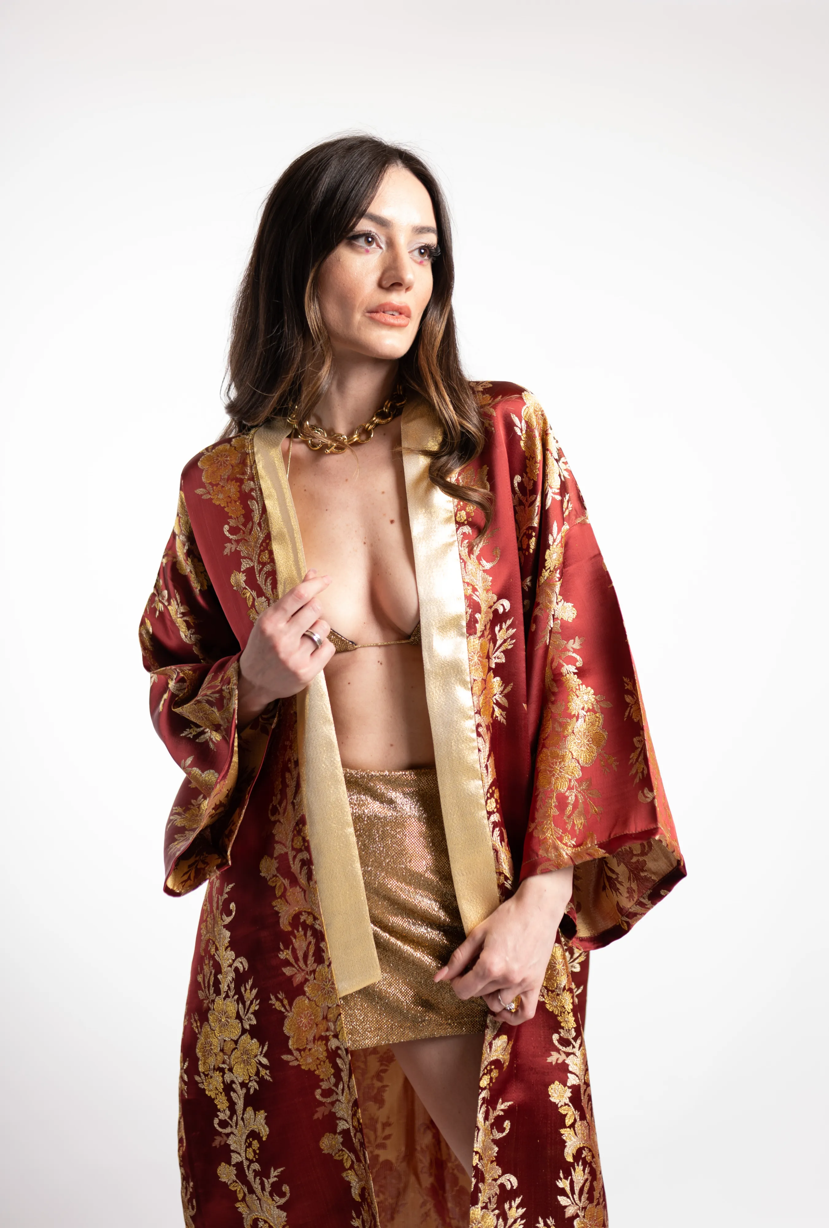 Golden Flowers Kimono