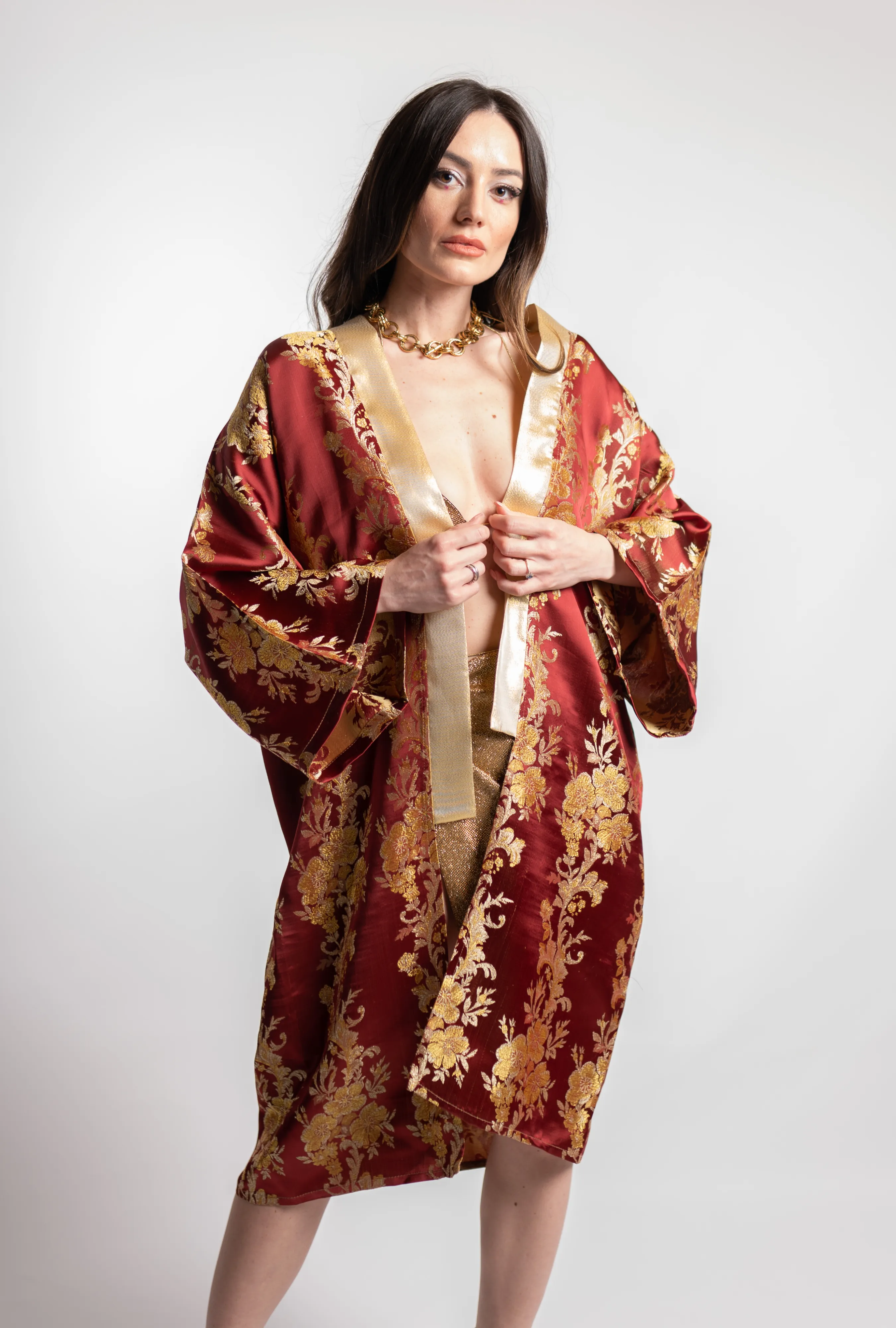 Golden Flowers Kimono