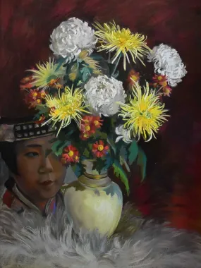 Gouache floral still life - Laure Alexandre Phlip (1910-1999) 25¼" x 30¾"