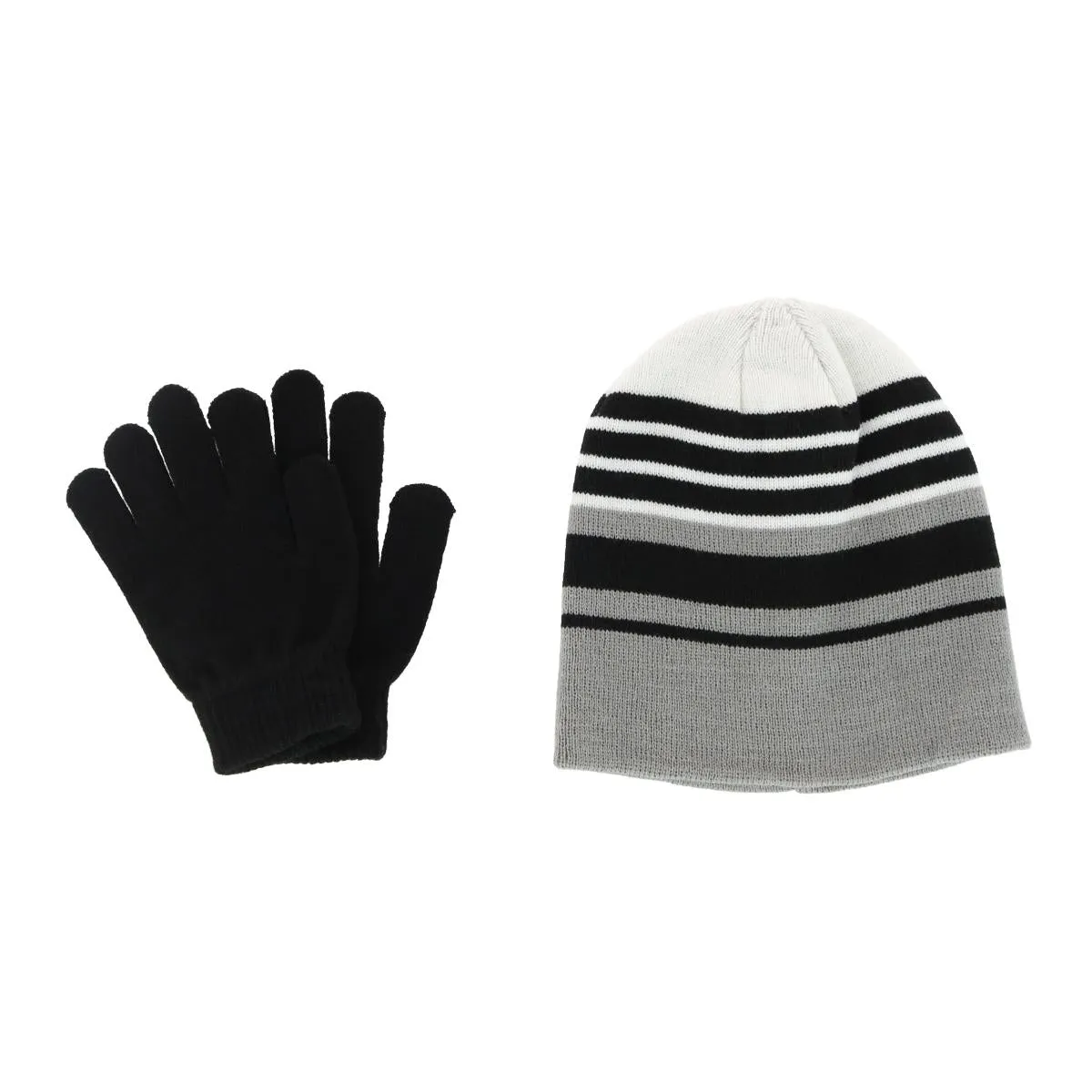 Grand Sierra Girl's 4-6x Striped 2-Piece Winter Beanie and Glove Set