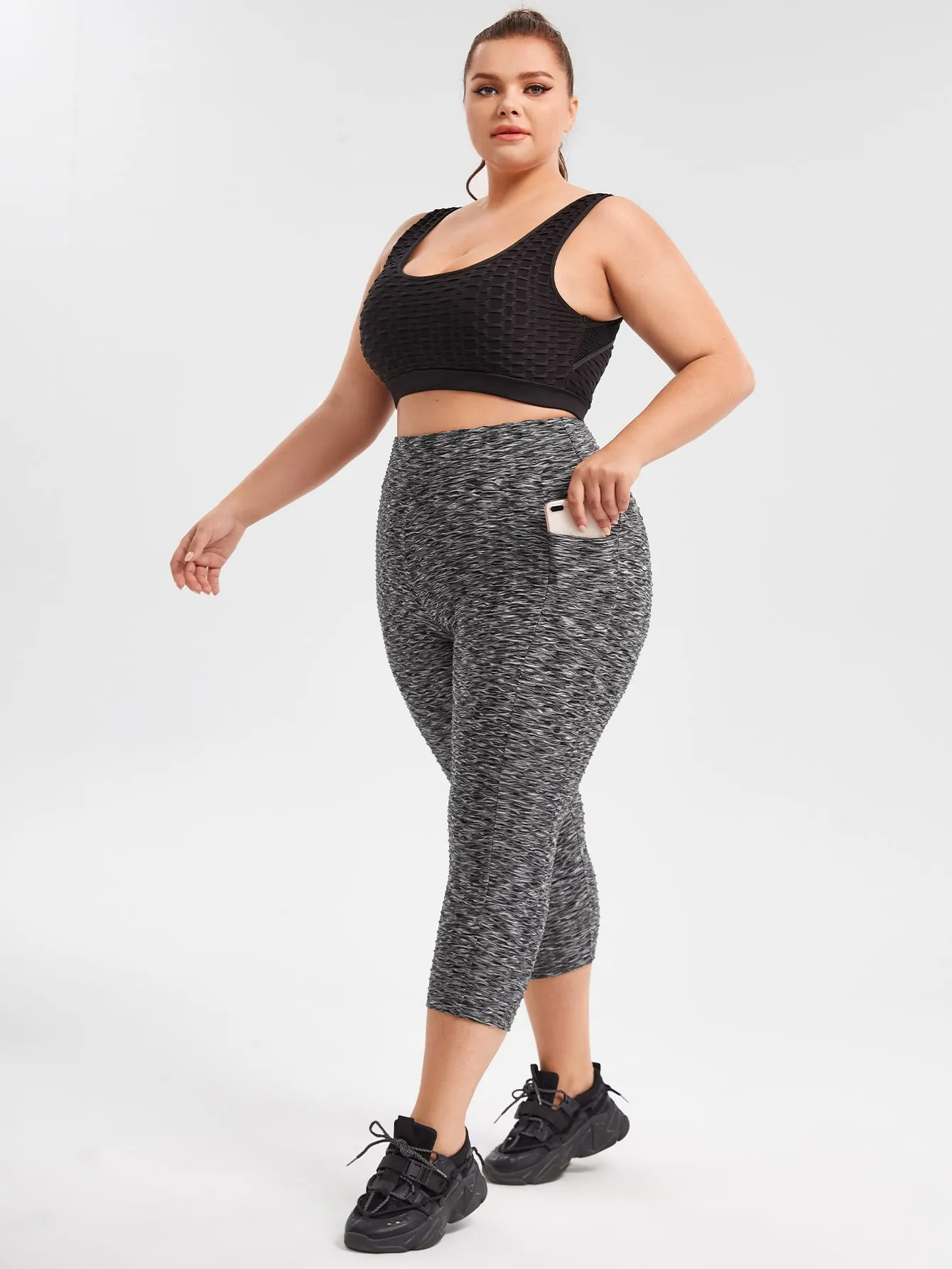 High Waist Capris Plus Size Sports Leggings & Pants