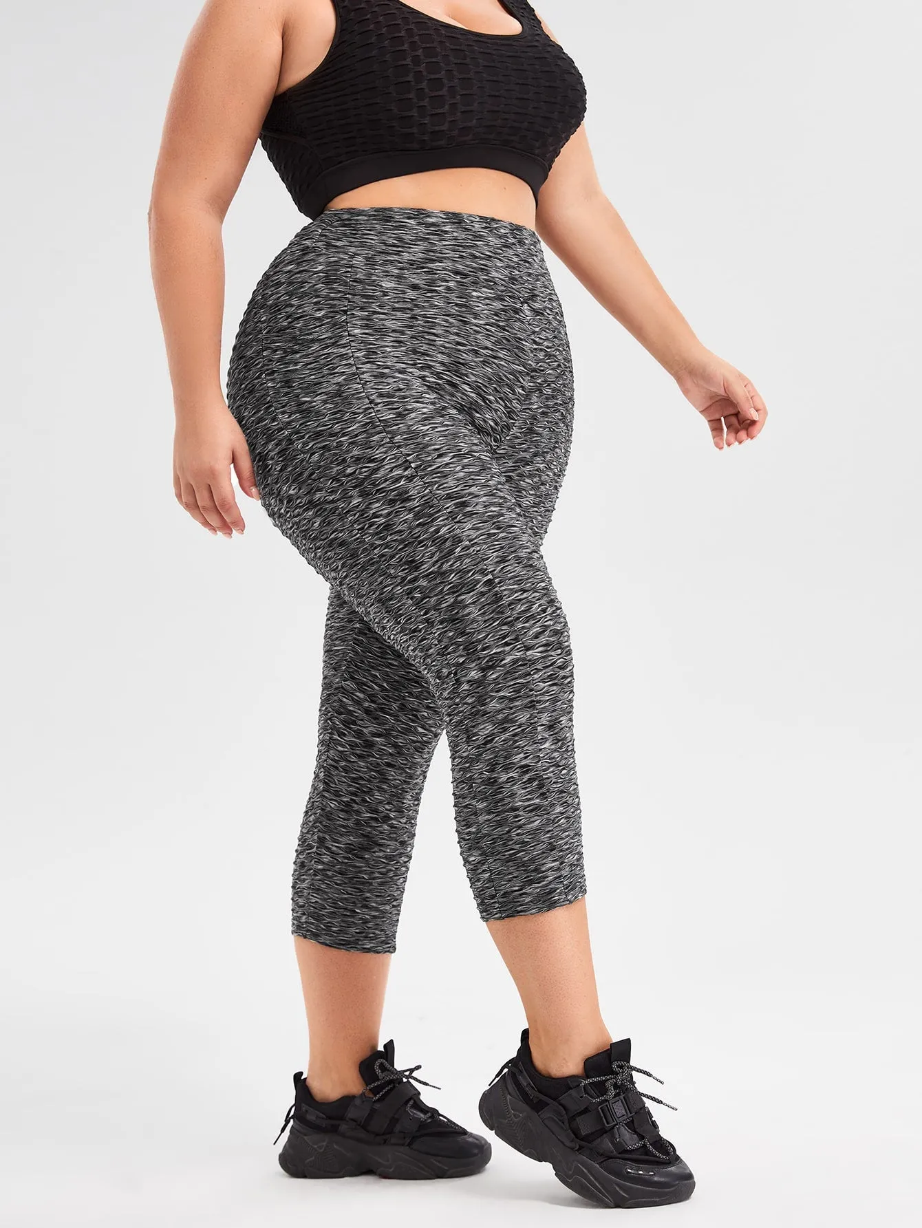 High Waist Capris Plus Size Sports Leggings & Pants