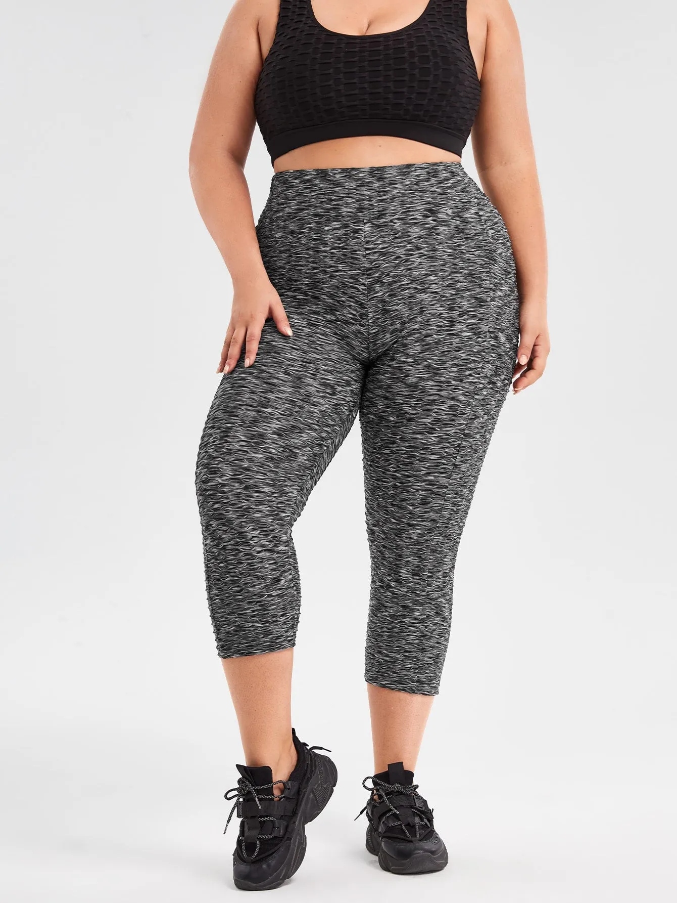 High Waist Capris Plus Size Sports Leggings & Pants