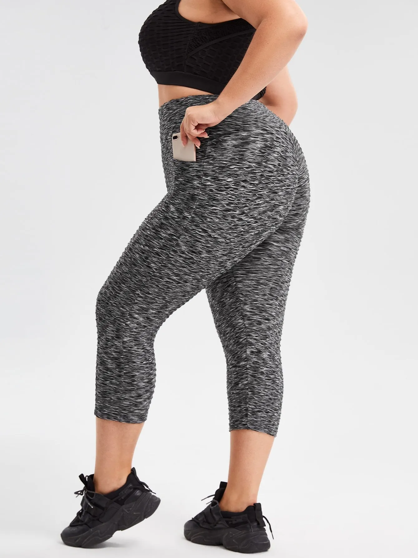 High Waist Capris Plus Size Sports Leggings & Pants