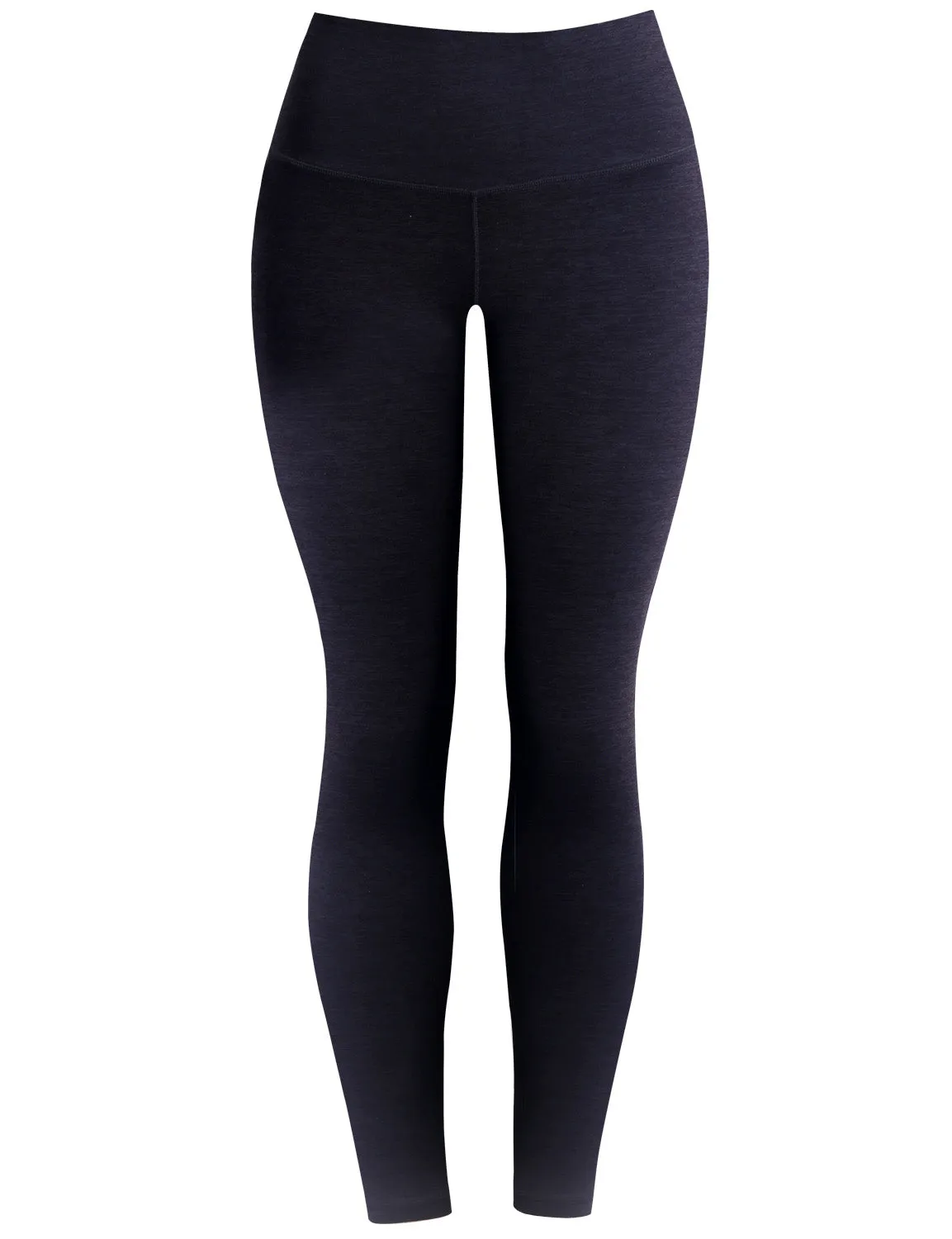 High Waist Plus Size Pants heatherdarknavy_Plus Size