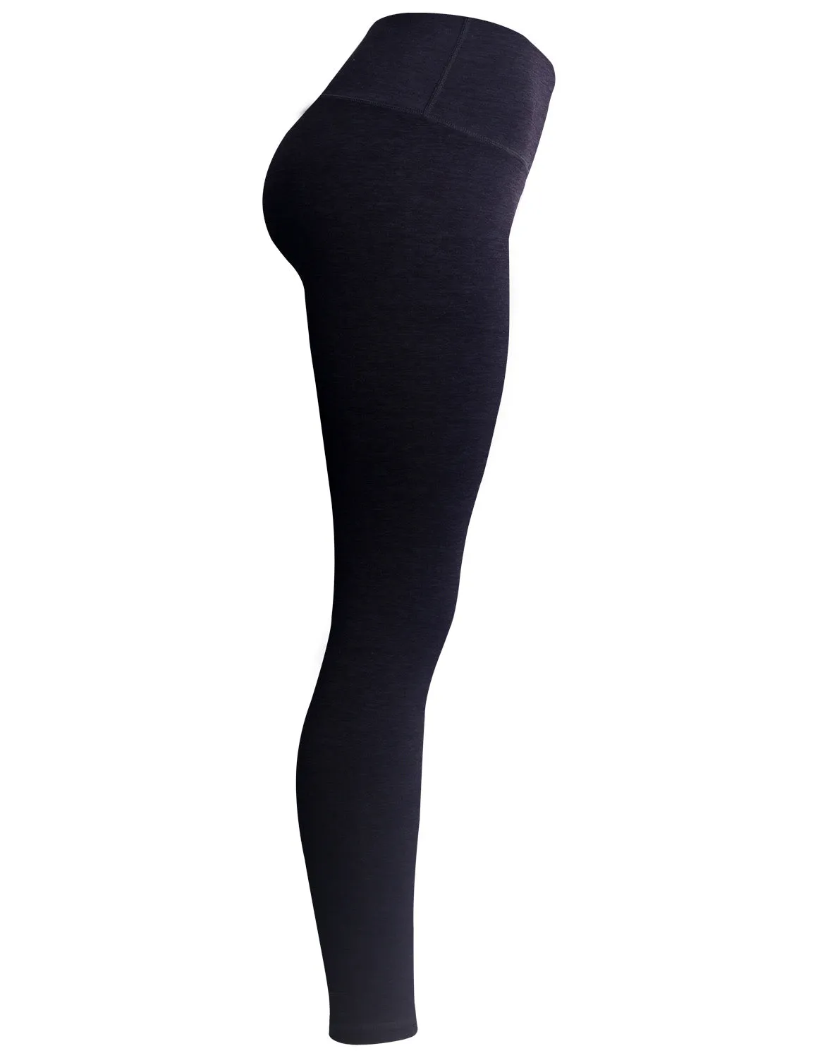 High Waist Plus Size Pants heatherdarknavy_Plus Size