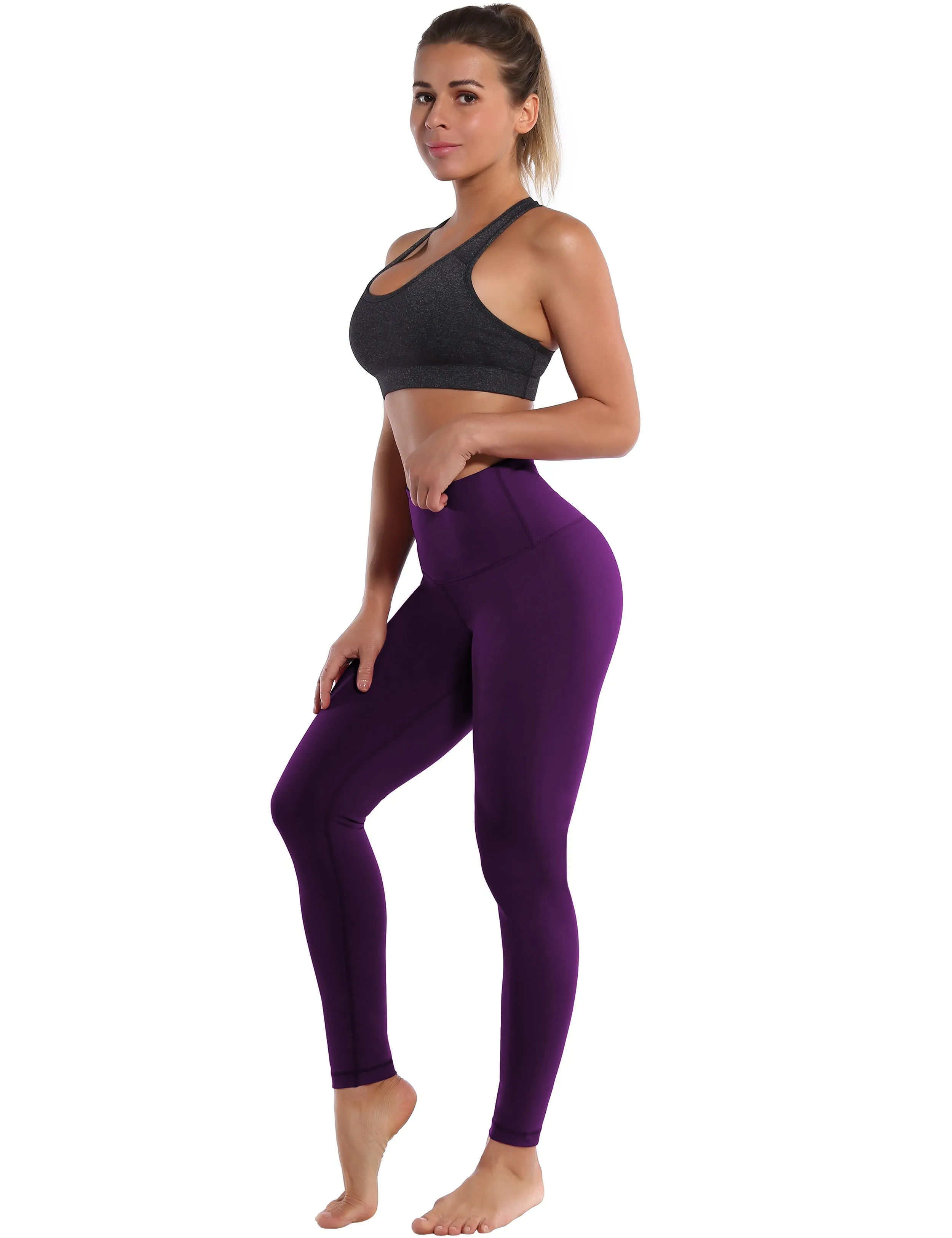 High Waist Plus Size Pants plum_Plus Size