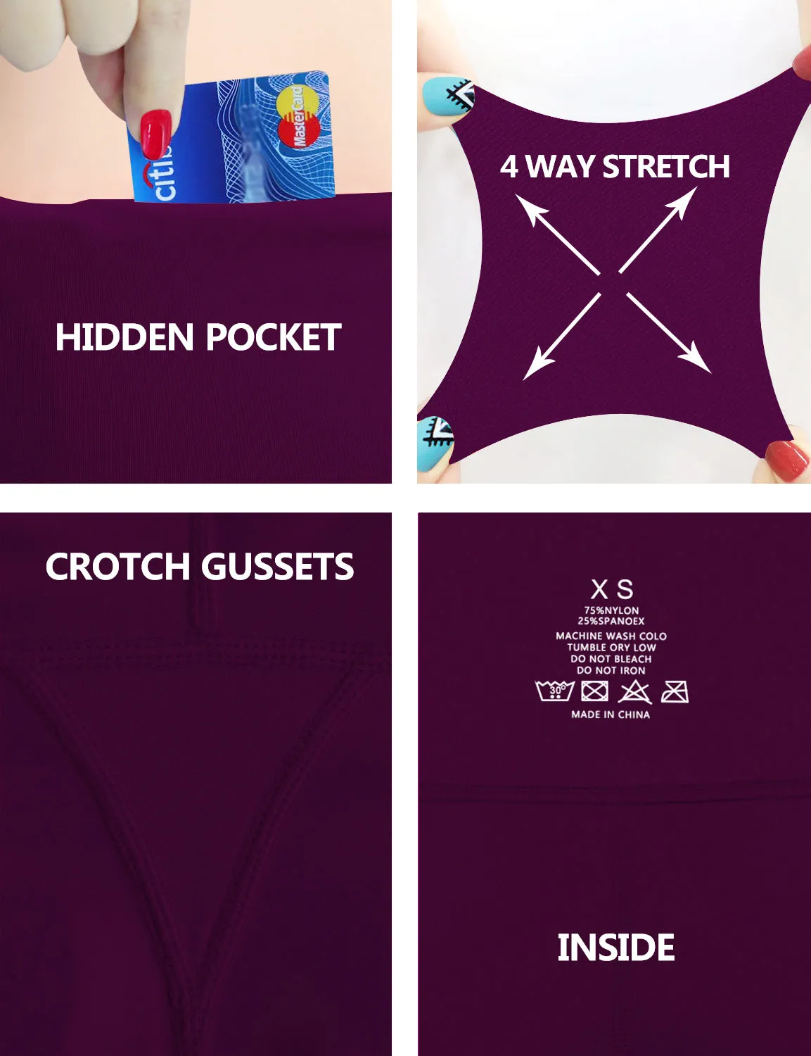 High Waist Plus Size Pants plum_Plus Size