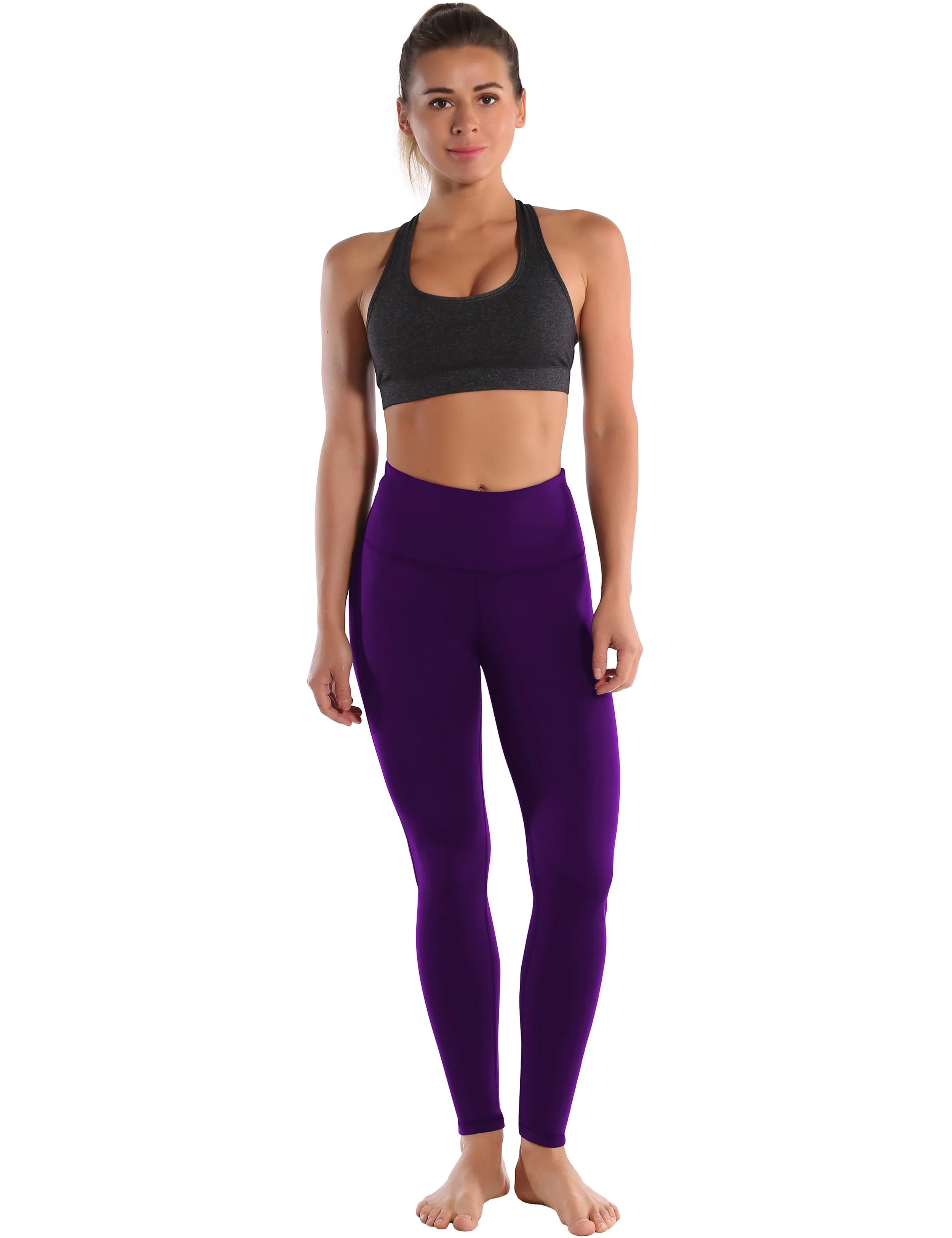 High Waist Side Line Jogging Pants eggplantpurple_Jogging