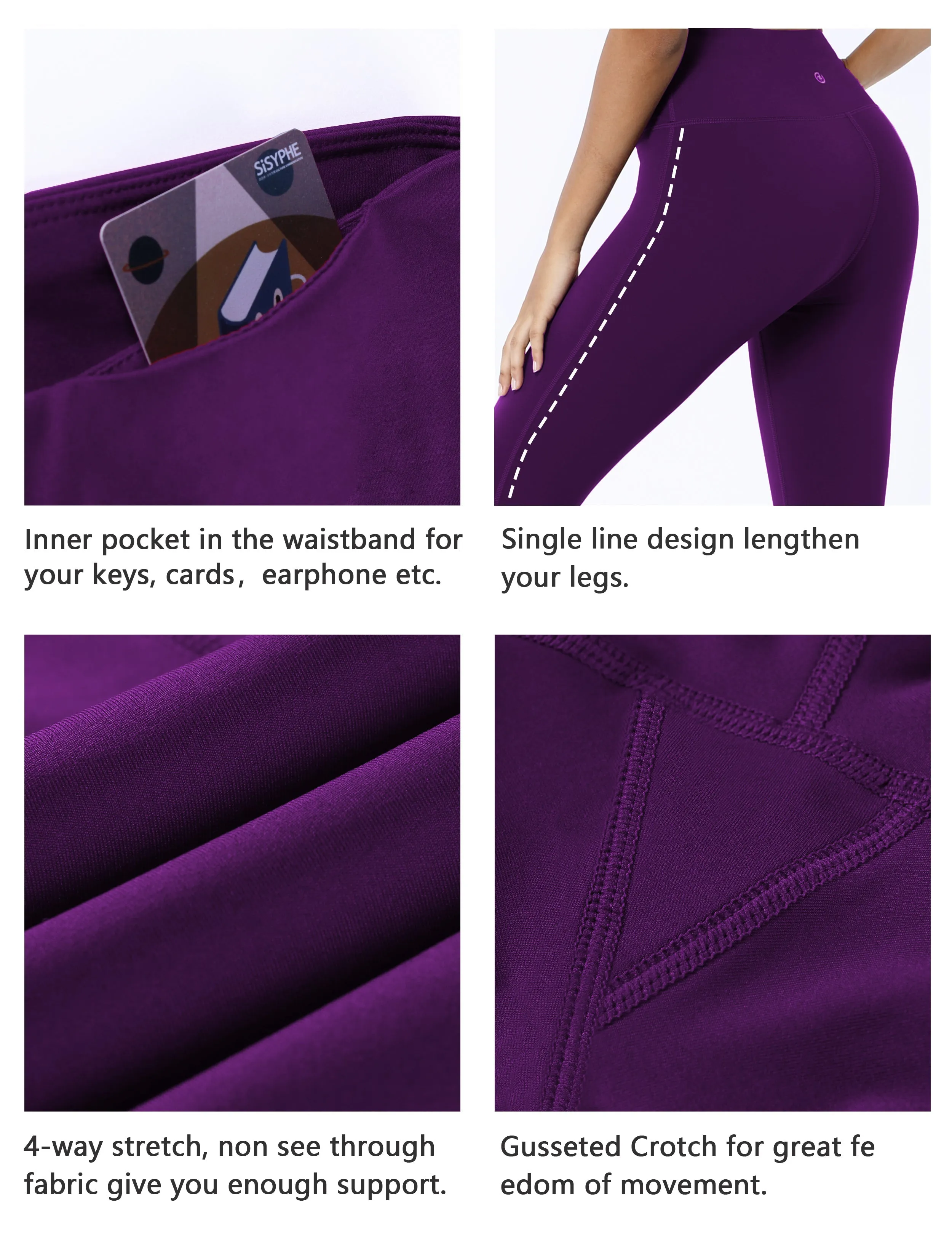 High Waist Side Line Jogging Pants eggplantpurple_Jogging