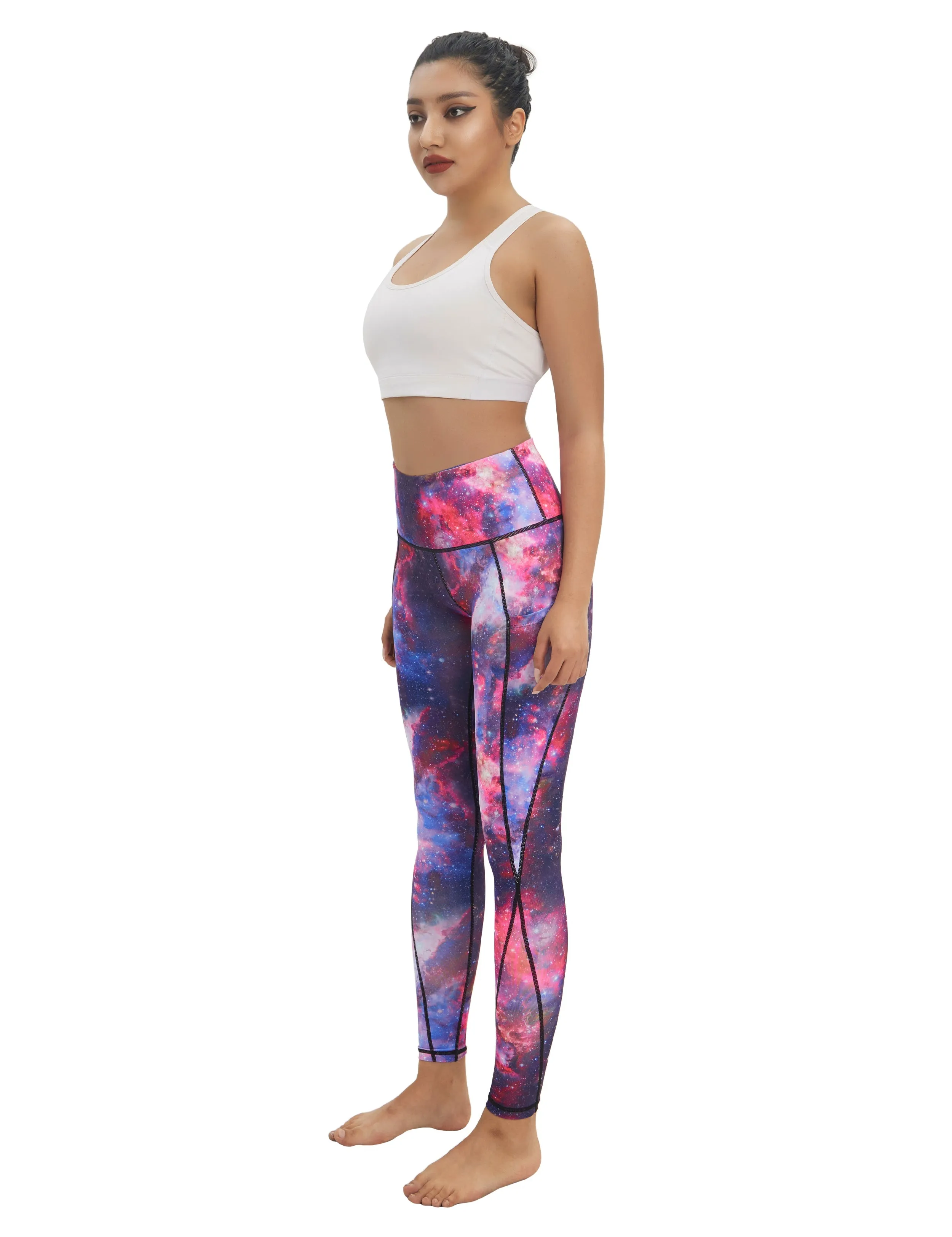 High Waist Side Pockets Jogging Pants galaxy_Jogging