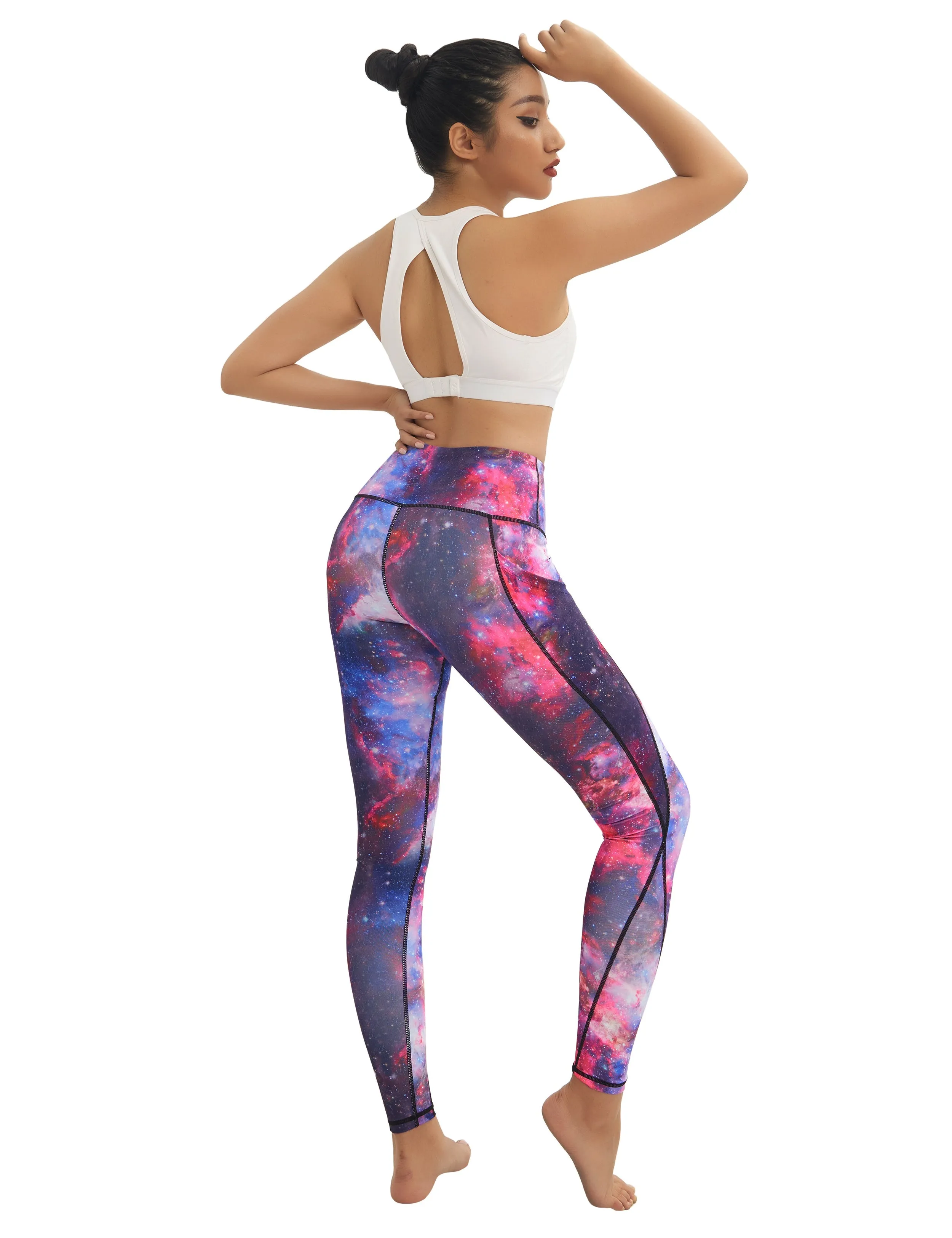 High Waist Side Pockets Jogging Pants galaxy_Jogging