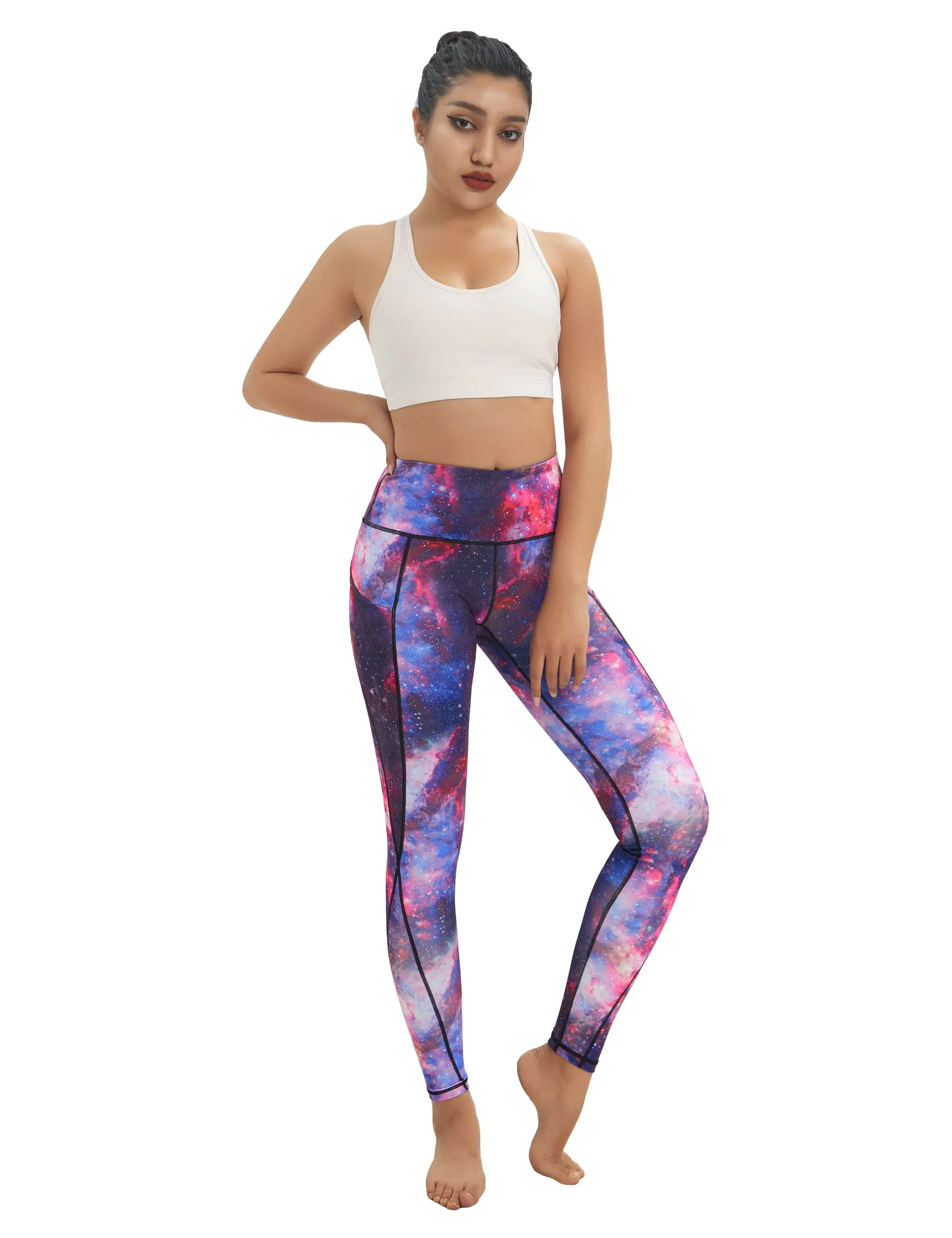 High Waist Side Pockets Jogging Pants galaxy_Jogging
