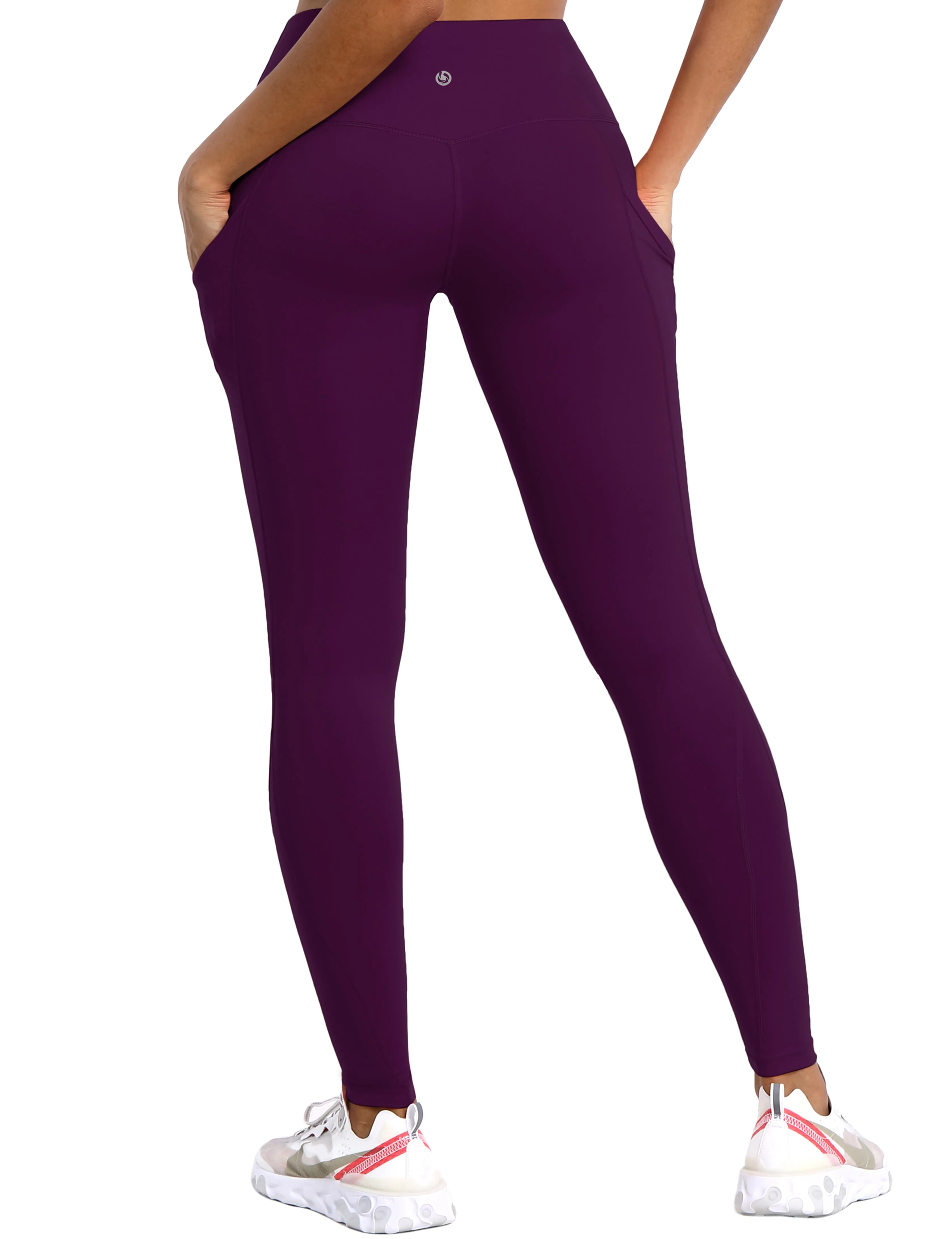 High Waist Side Pockets Running Pants plum_Running