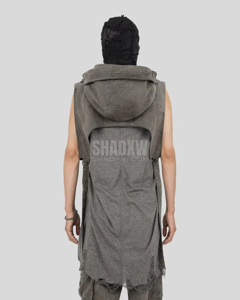 Hooded Vest Gray