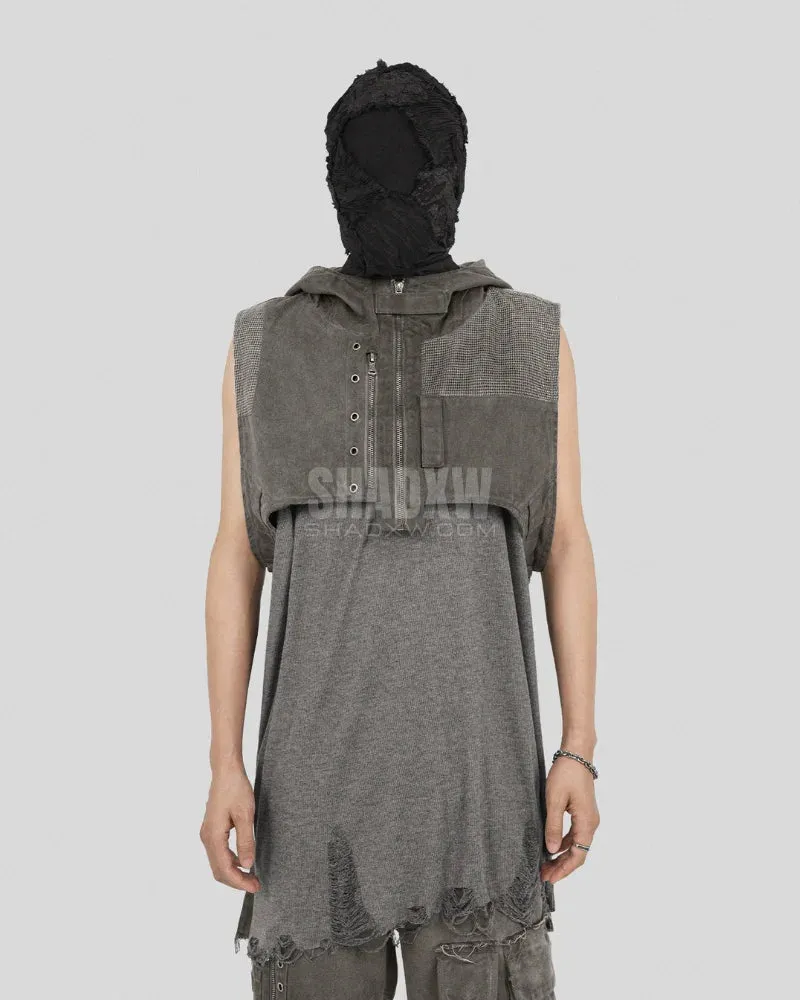Hooded Vest Gray
