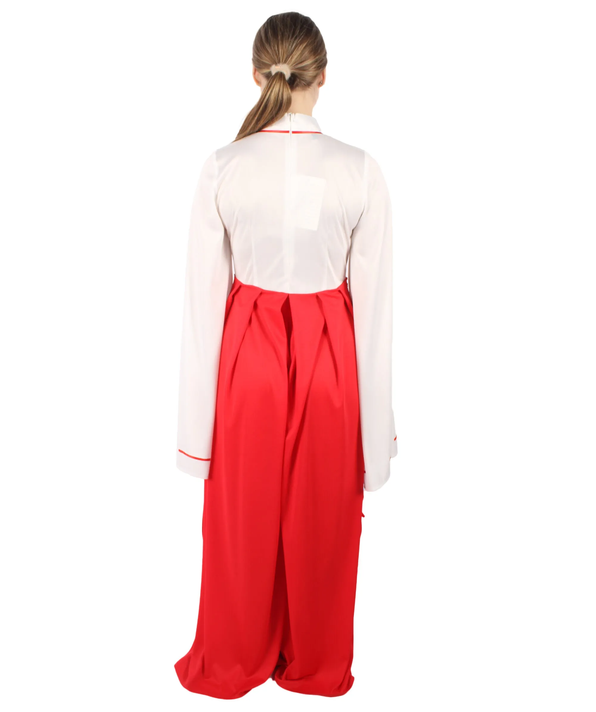 HPO Adult Women's Anime Priestess Red Kimono Costume I Perfect for Halloween I Flame-retardant Synthetic Fabric