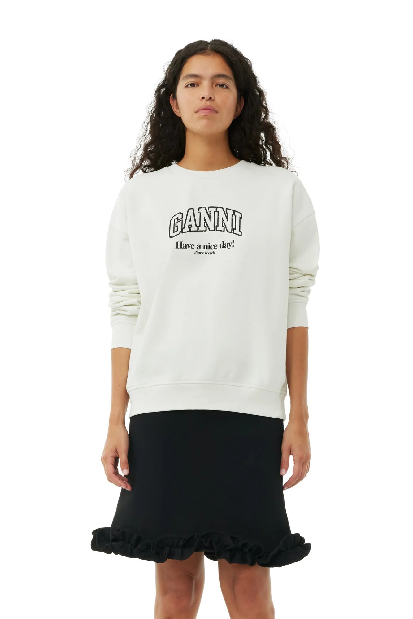 Isoli Ganni Oversized Sweatshirt - Egret
