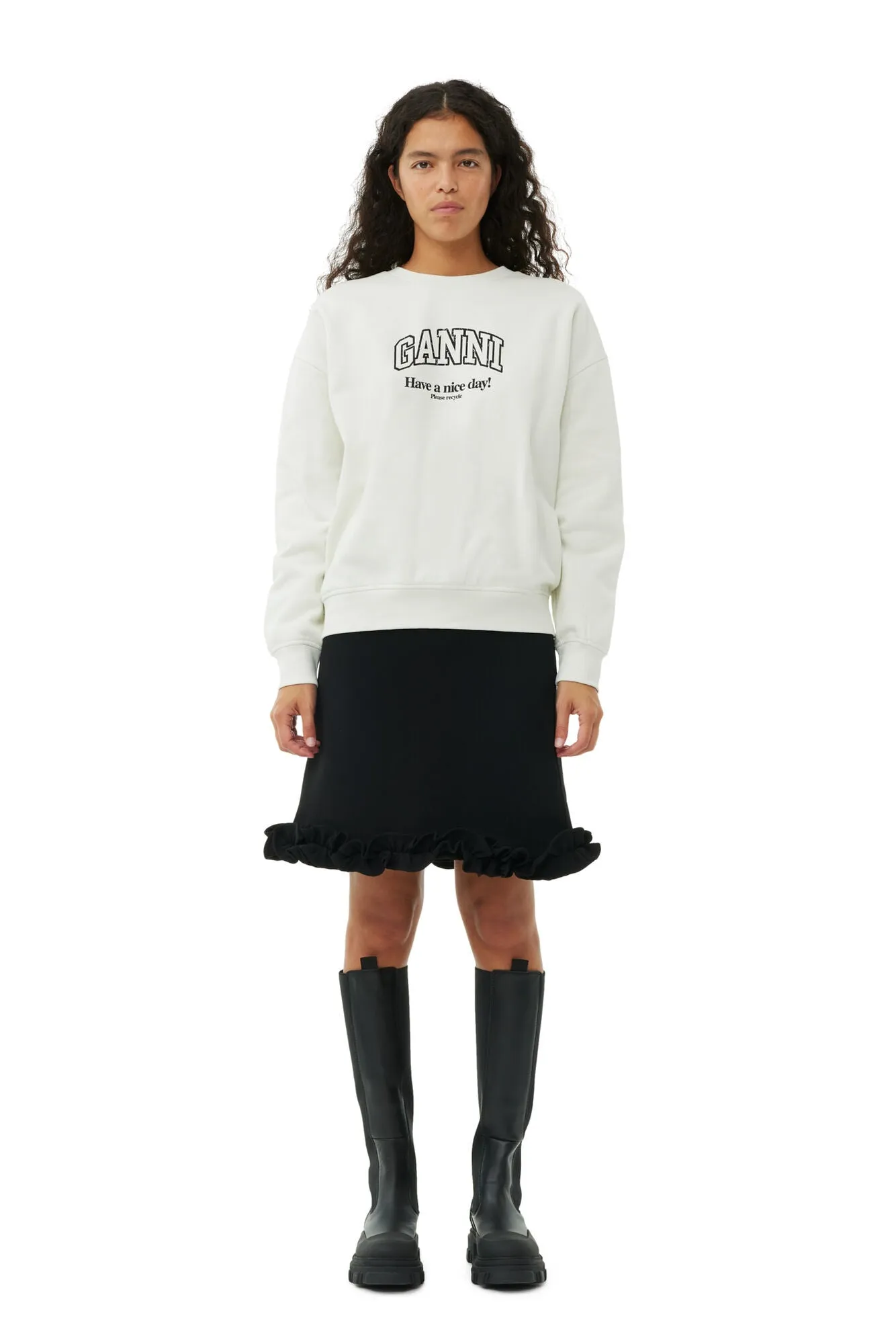 Isoli Ganni Oversized Sweatshirt - Egret