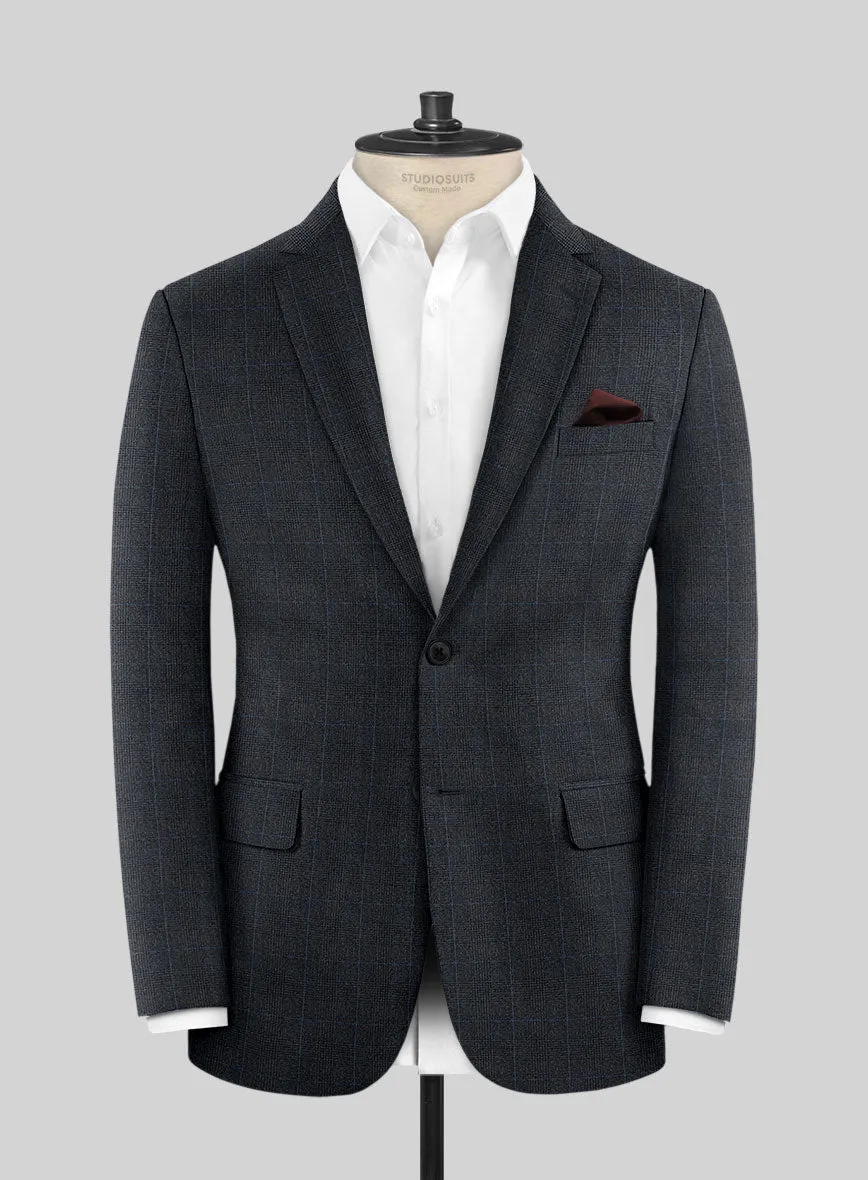 Italian Burta Blue Glen Flannel Jacket