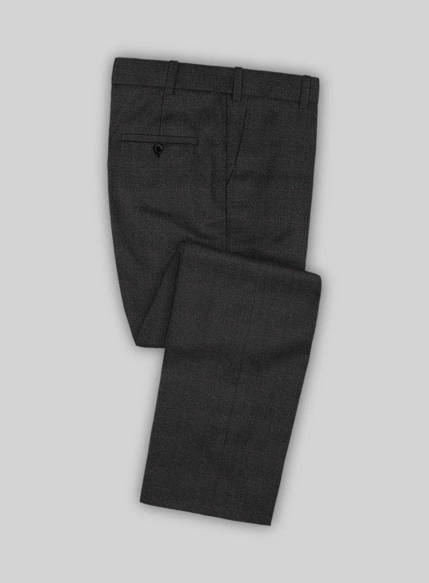 Italian Burta Charcoal Glen Flannel Suit