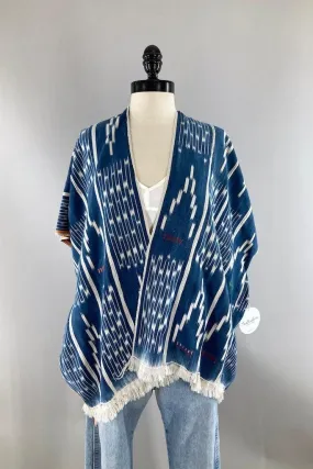 Ivory Coast Denim Blue Indigo Cotton Cardigan