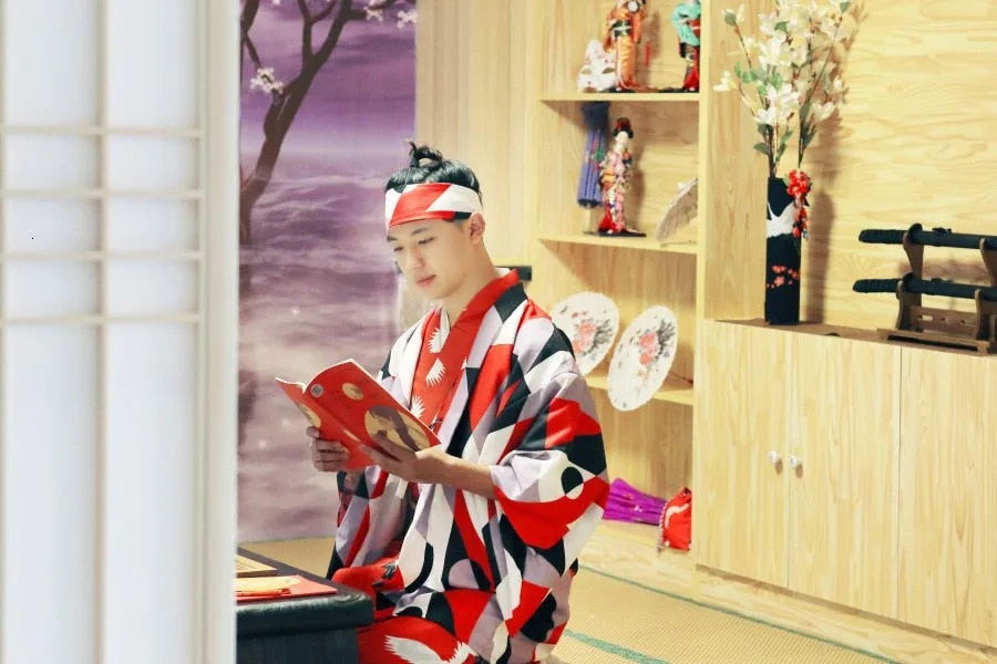 Japanese Crane Kimono Dress