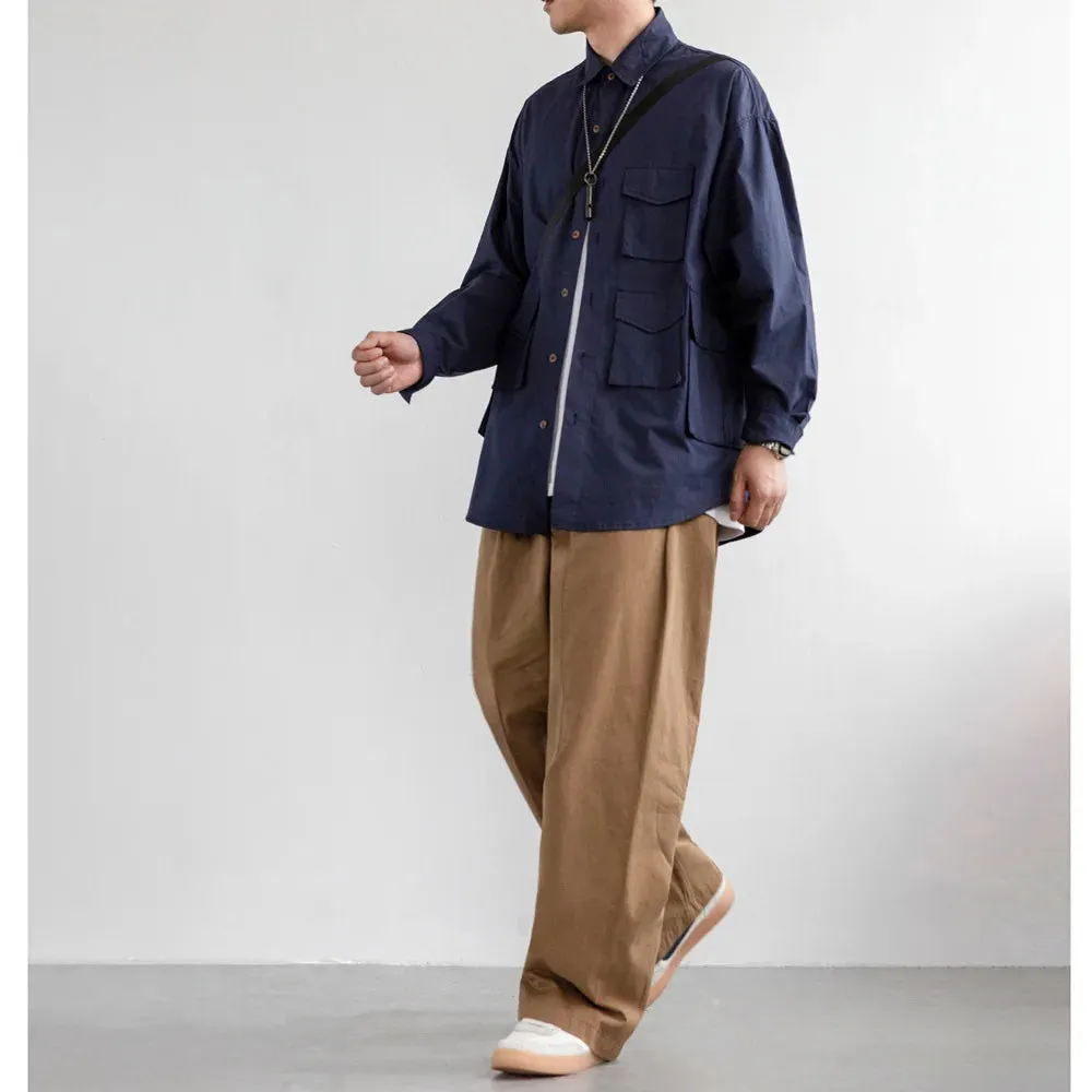 Japanese Streetwear Workwear Shirts with Long Sleeve - High Quality