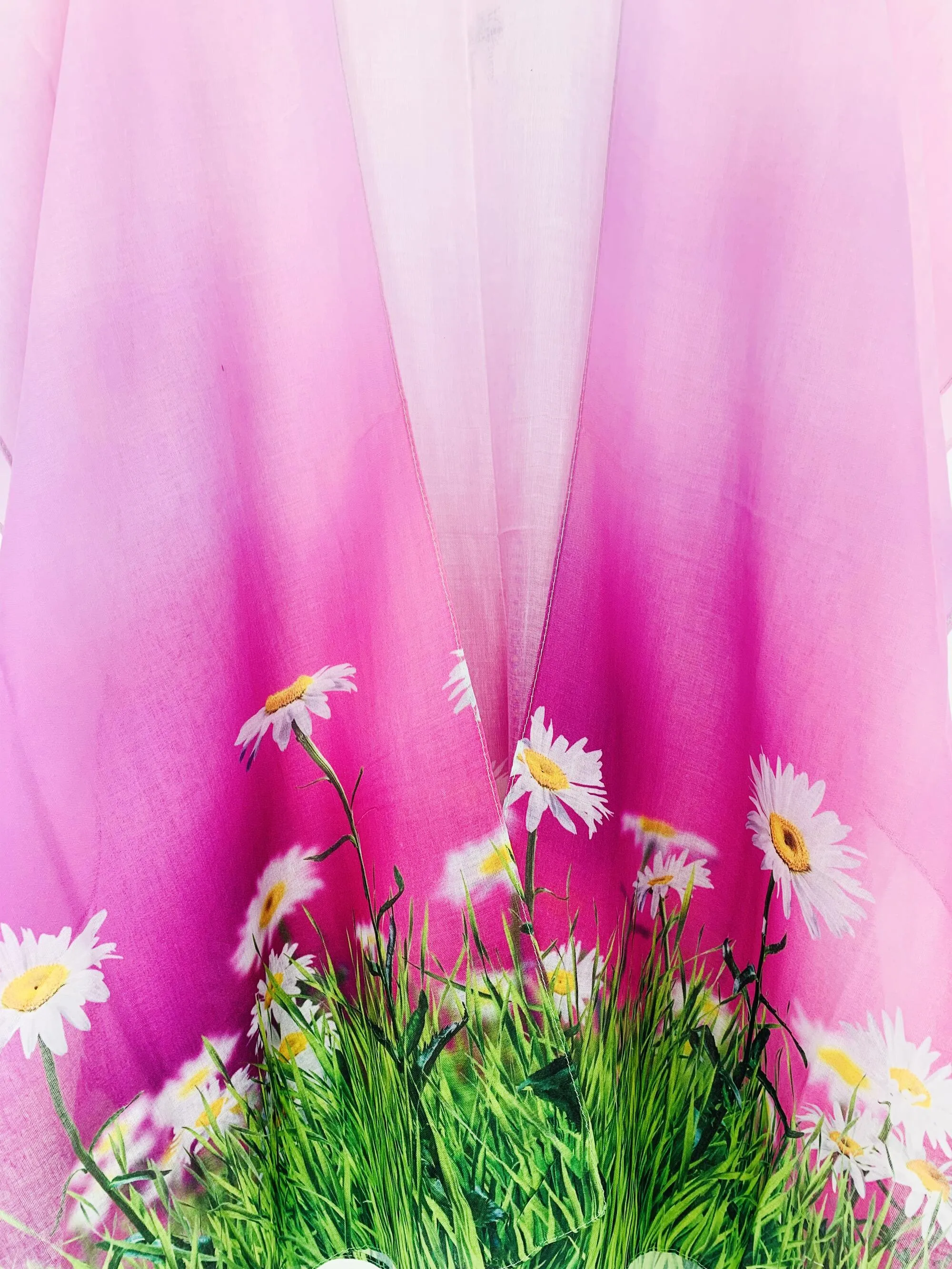 JC062745 Ombre Fuchsia-Green Daisy Kimono