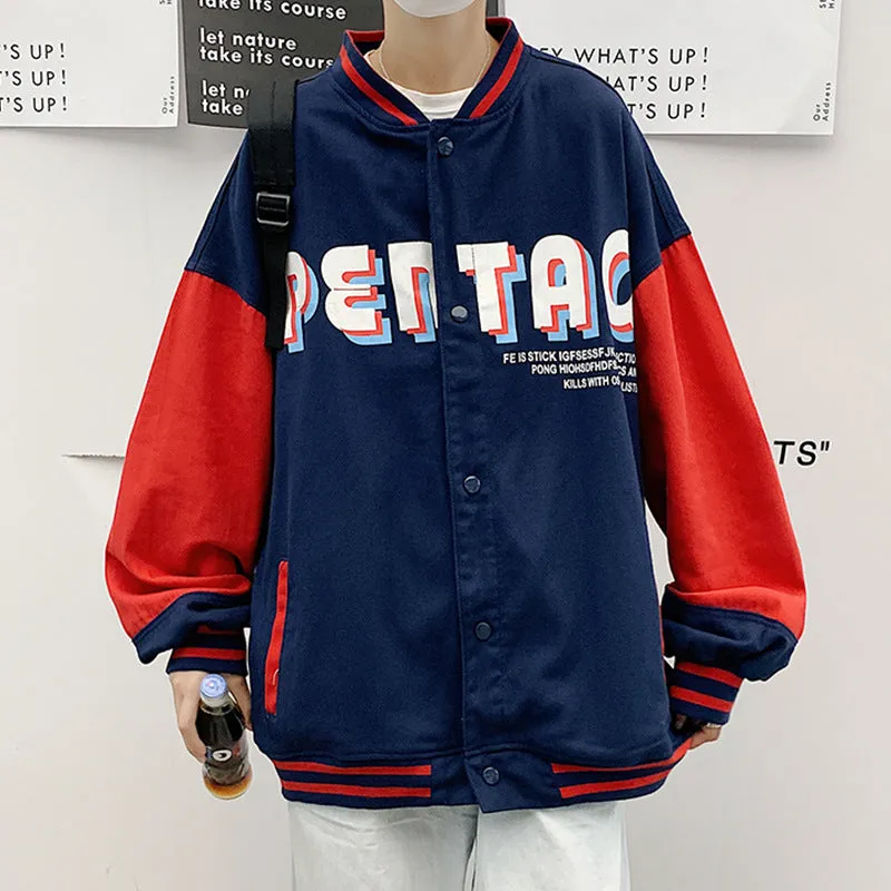 Jock Jacket Baseball Jacket Men's Autumn and Winter Letters Loose Casual Denim Jacket Men's Coat